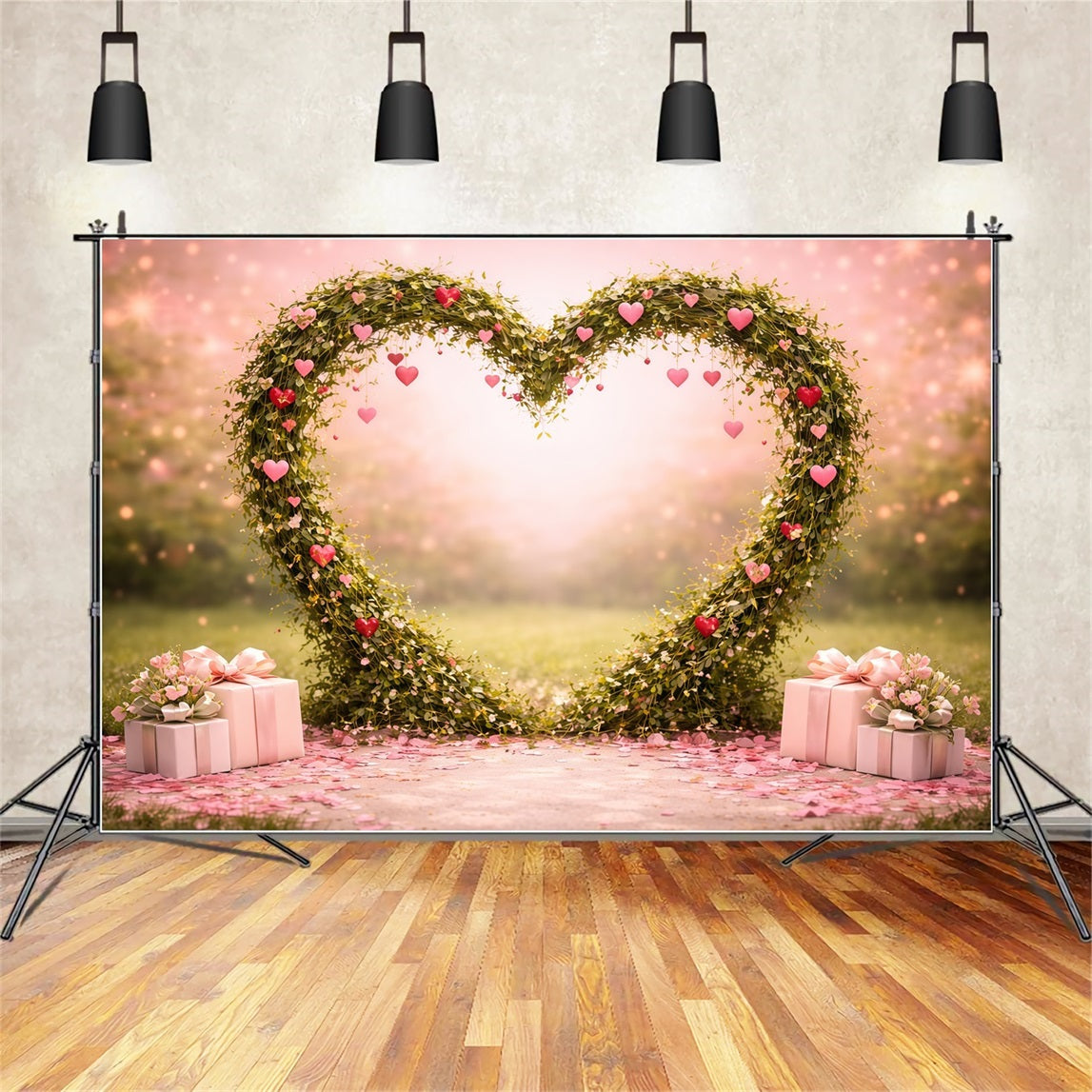 Heart Floral Frame Mother's Day Backdrop Romantic Vine Pink Gift Mother's Day Backdrop Ideas UK LXX63-13