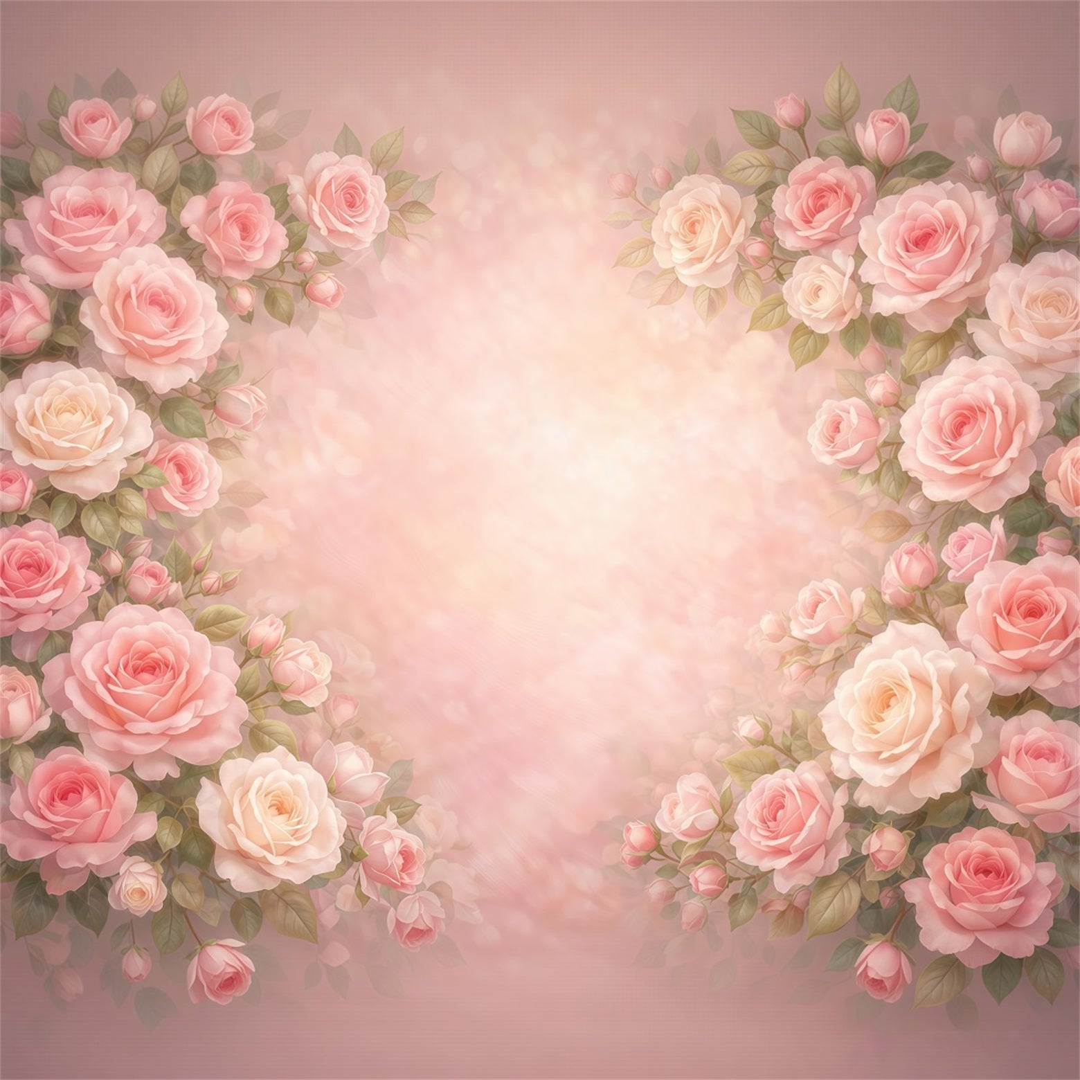Dreamy Soft Focus Mother's Day Backdrop Soft Pink Rose Flower Mother's Day Photo Backdrops UK LXX63-34