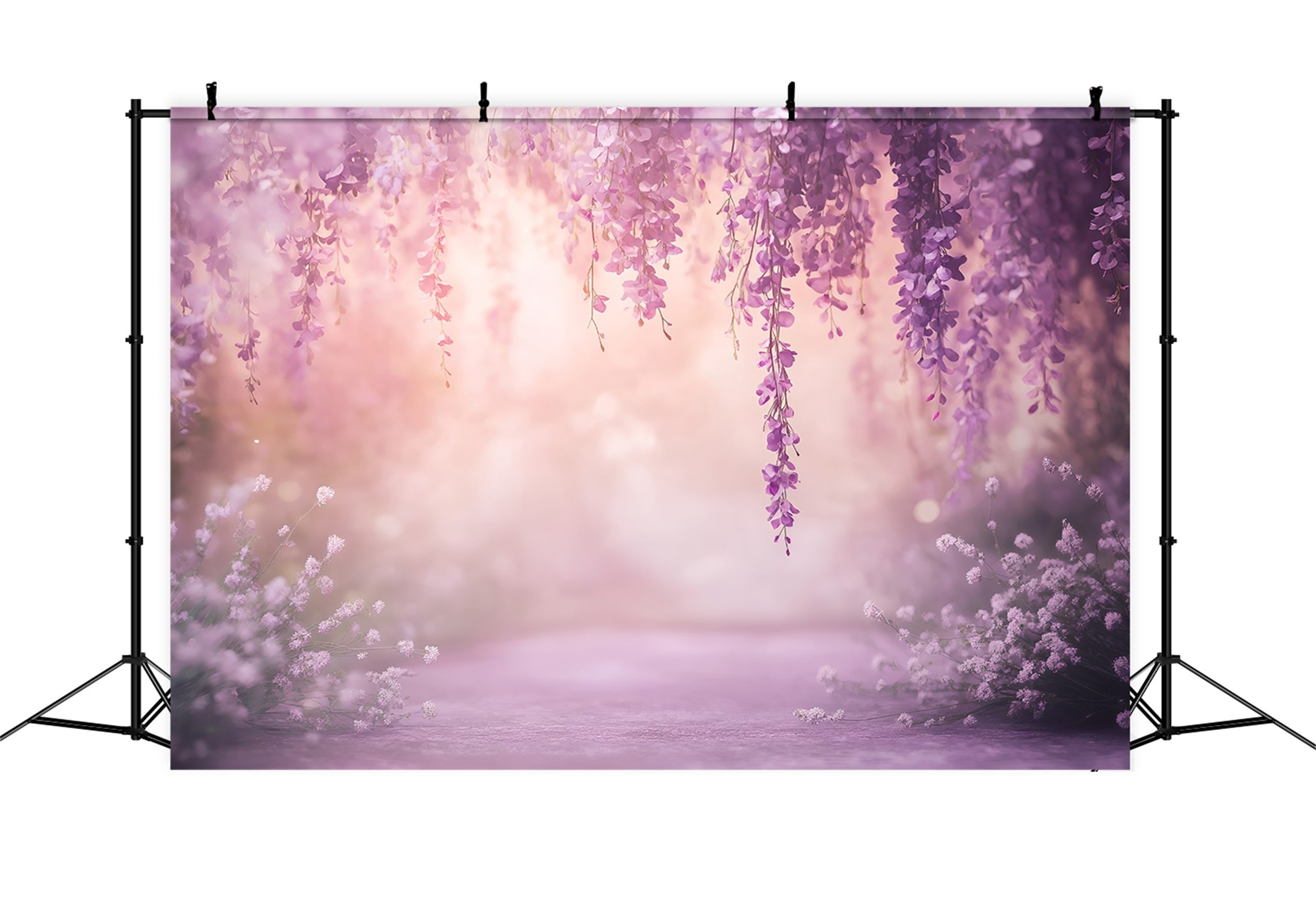 Lavender Bouquet Mother's Day Backdrop Soft Pastel Wisteria Floral Blur Backdrop Mothers Day UK LXX63-47