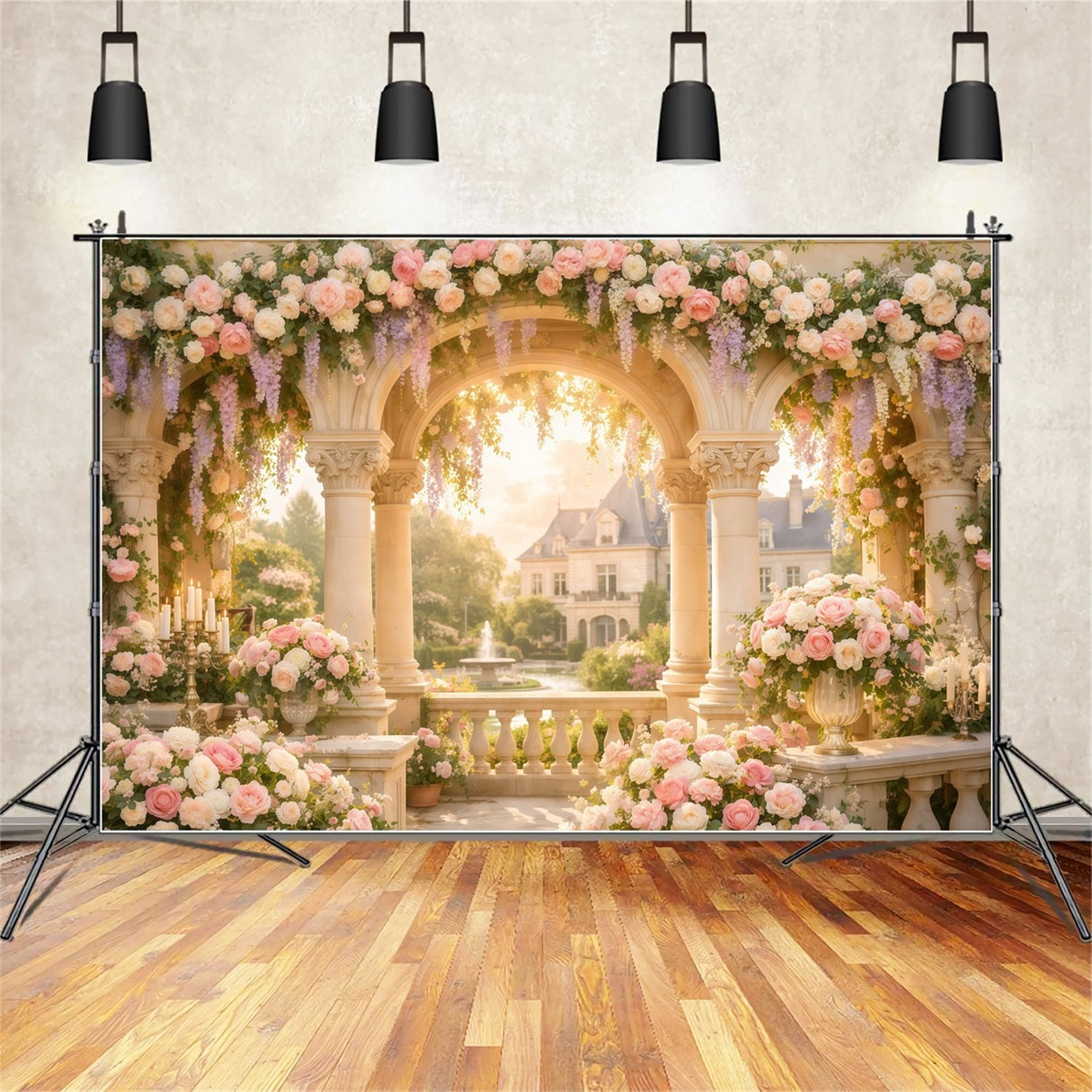 Floral Mother's Day Backdrop Ideas Floral Column Arch Fountain Backdrop Design For Mother's Day UK LXX63-58