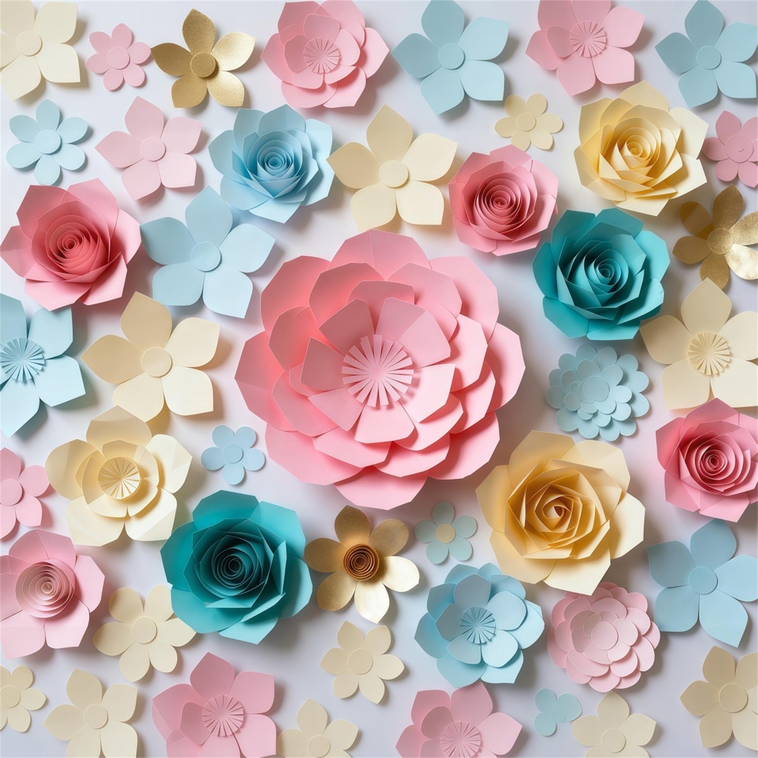 Paper Flower Mothers Day Backdrop Colorful Craft Floral Pattern Mothers Day Backdrop Design UK LXX63-61