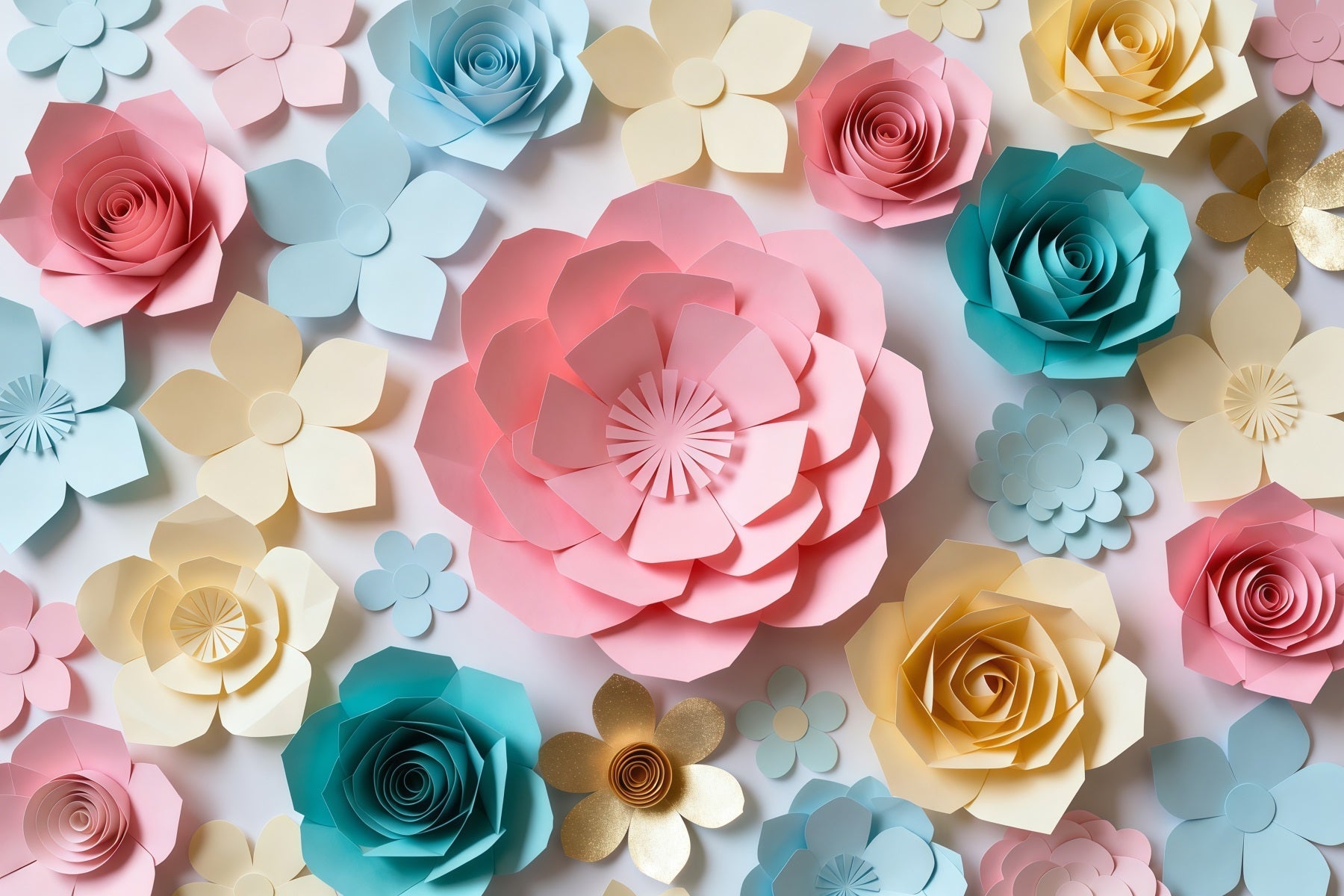 Paper Flower Mothers Day Backdrop Colorful Craft Floral Pattern Mothers Day Backdrop Design UK LXX63-61