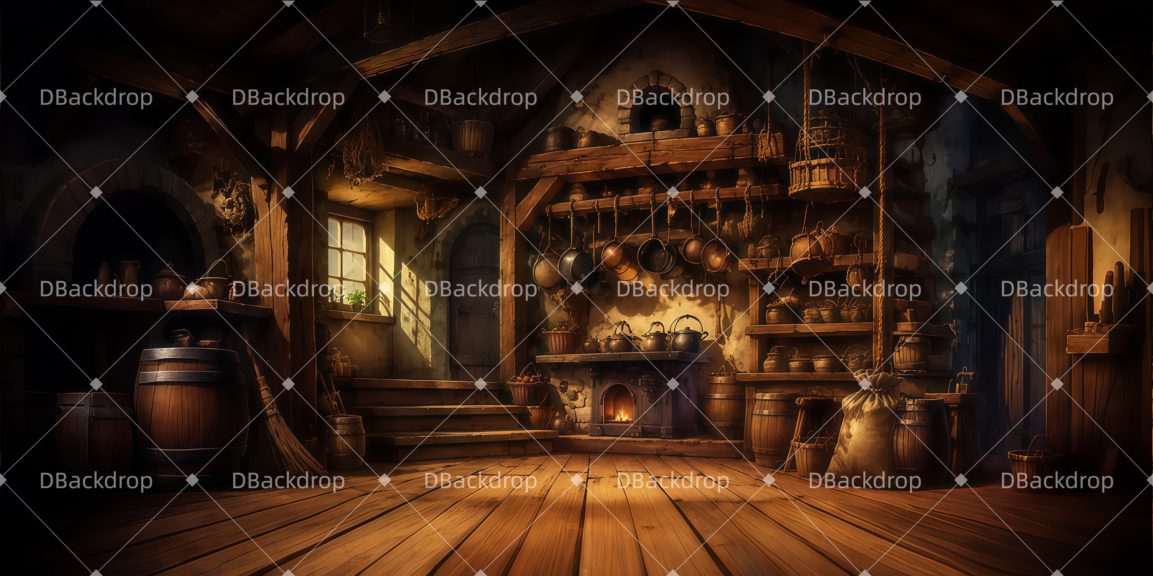 Movie Theater Backdrop Country Kitchen Loft Stage Backdrops UK LXX65-T20