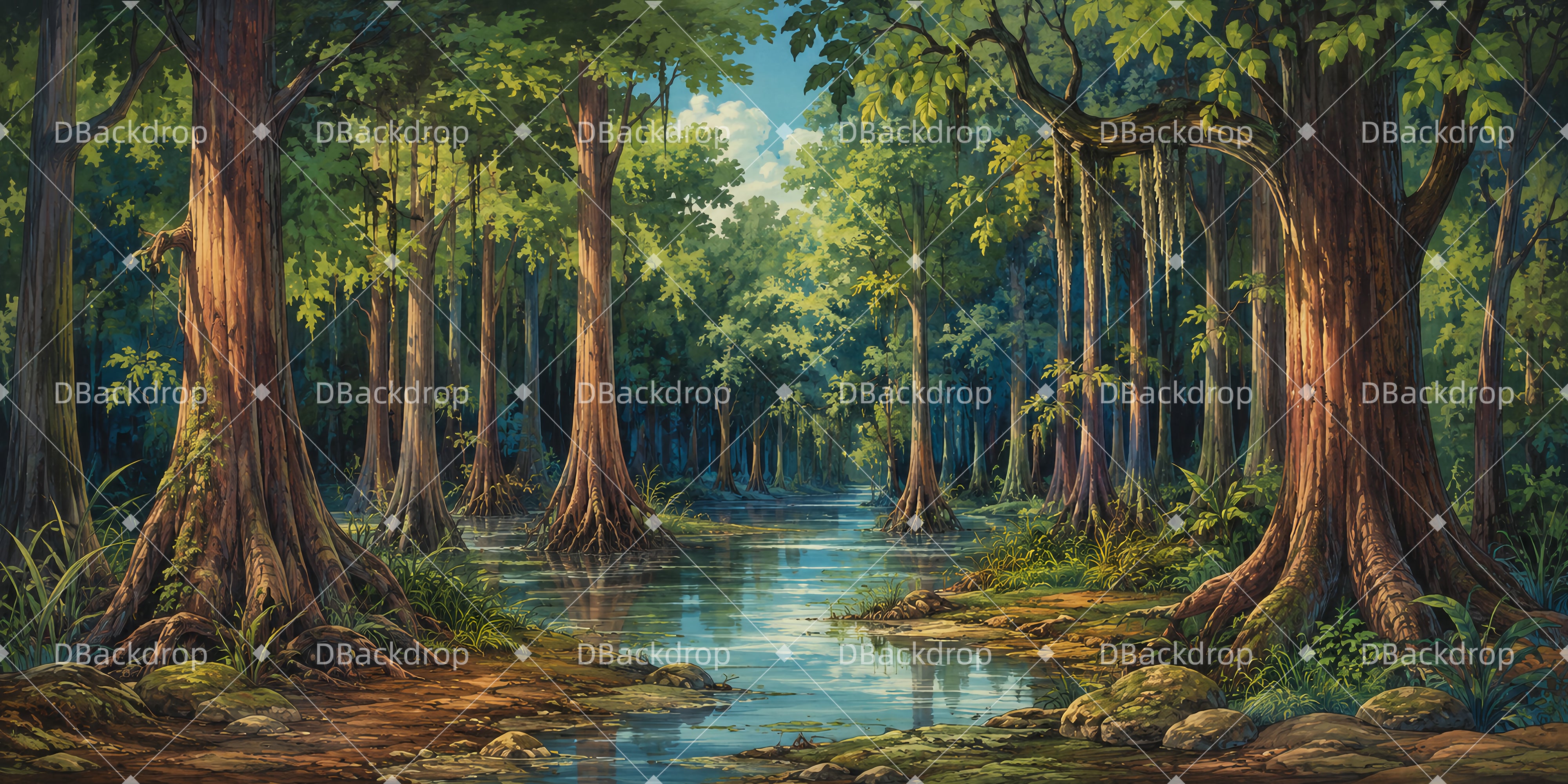Forest Stage Backdrop Cypress Swamp Forest Theater Backdrop UK LXX65-T22