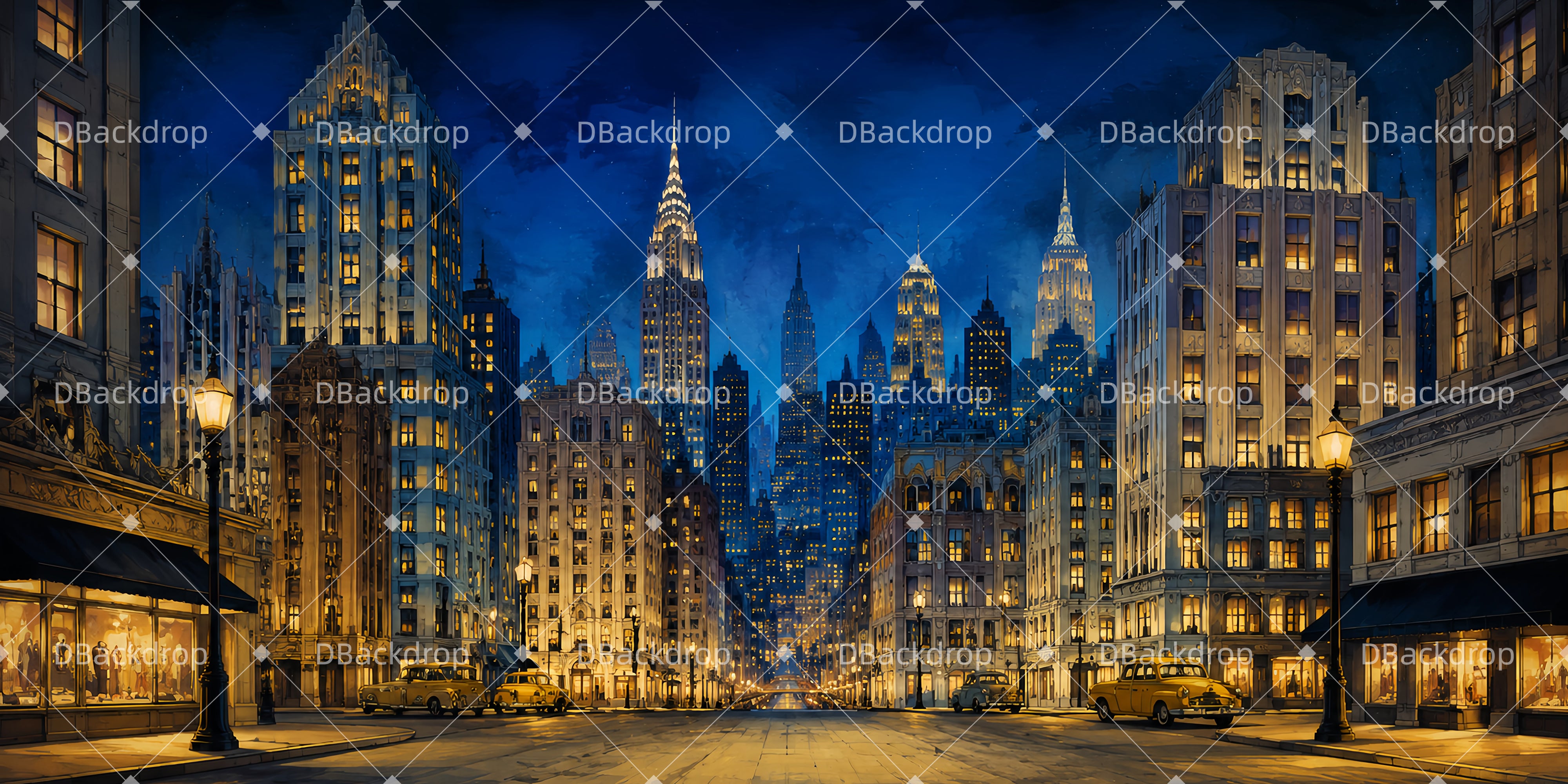 Stage Backdrop Business District Exterior Movie Theater Backdrop UK LXX65-T28