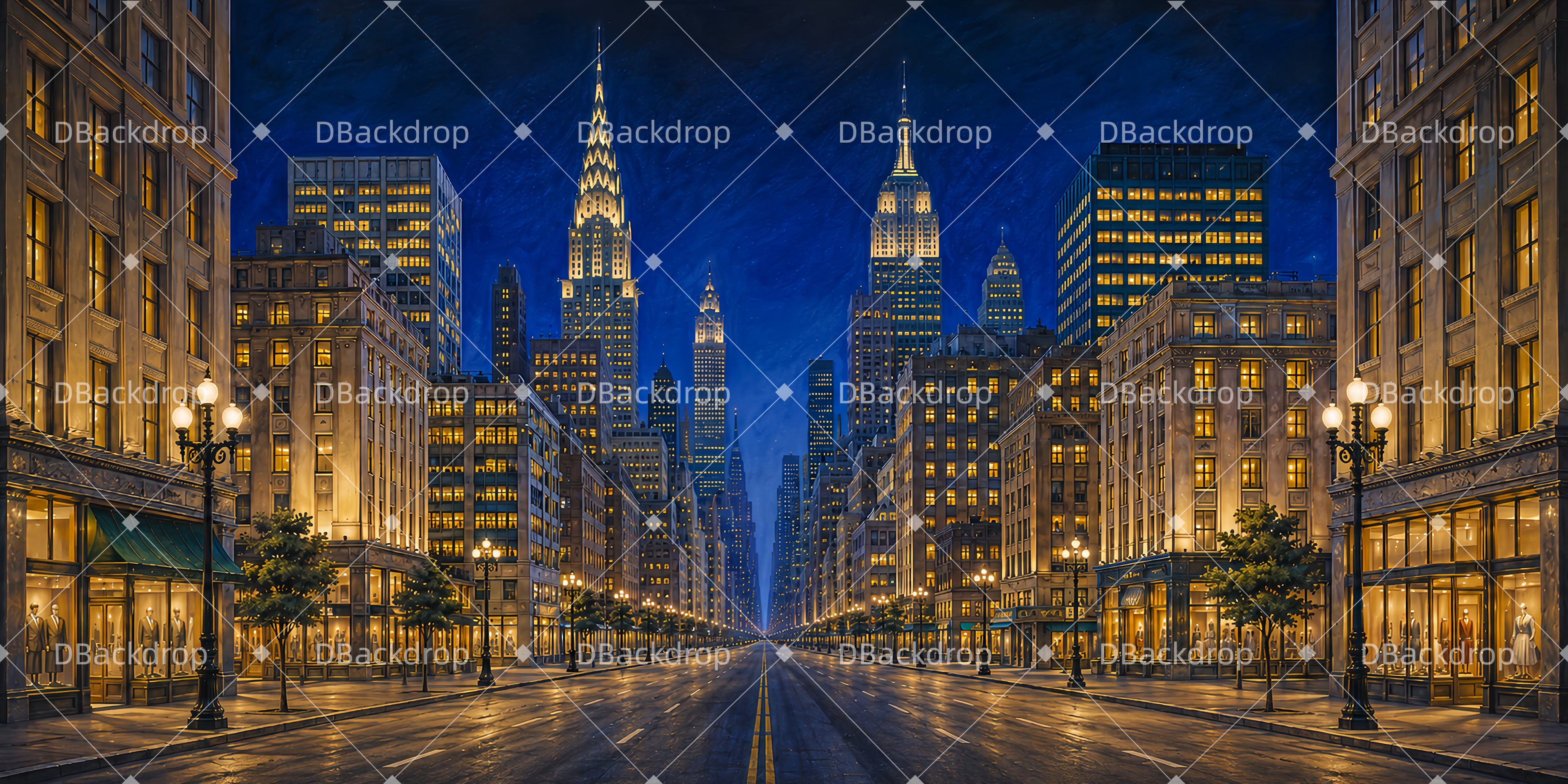 Theater Stage Backdrop Manhattan Night Avenue Performance Backdrops UK LXX65-T29