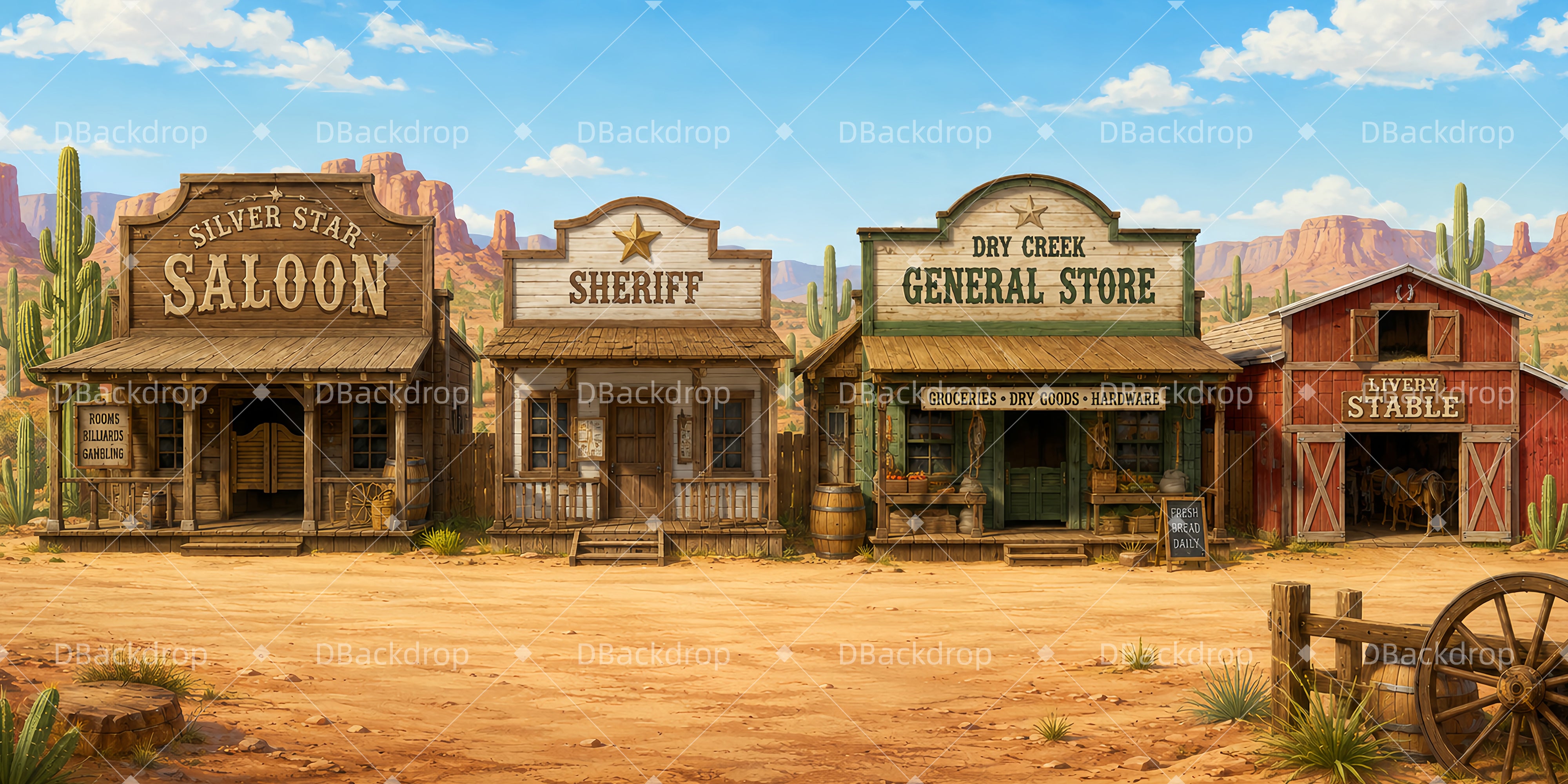 Western Backdrops Western Townfront VBS Backdrops UK LXX65-T3