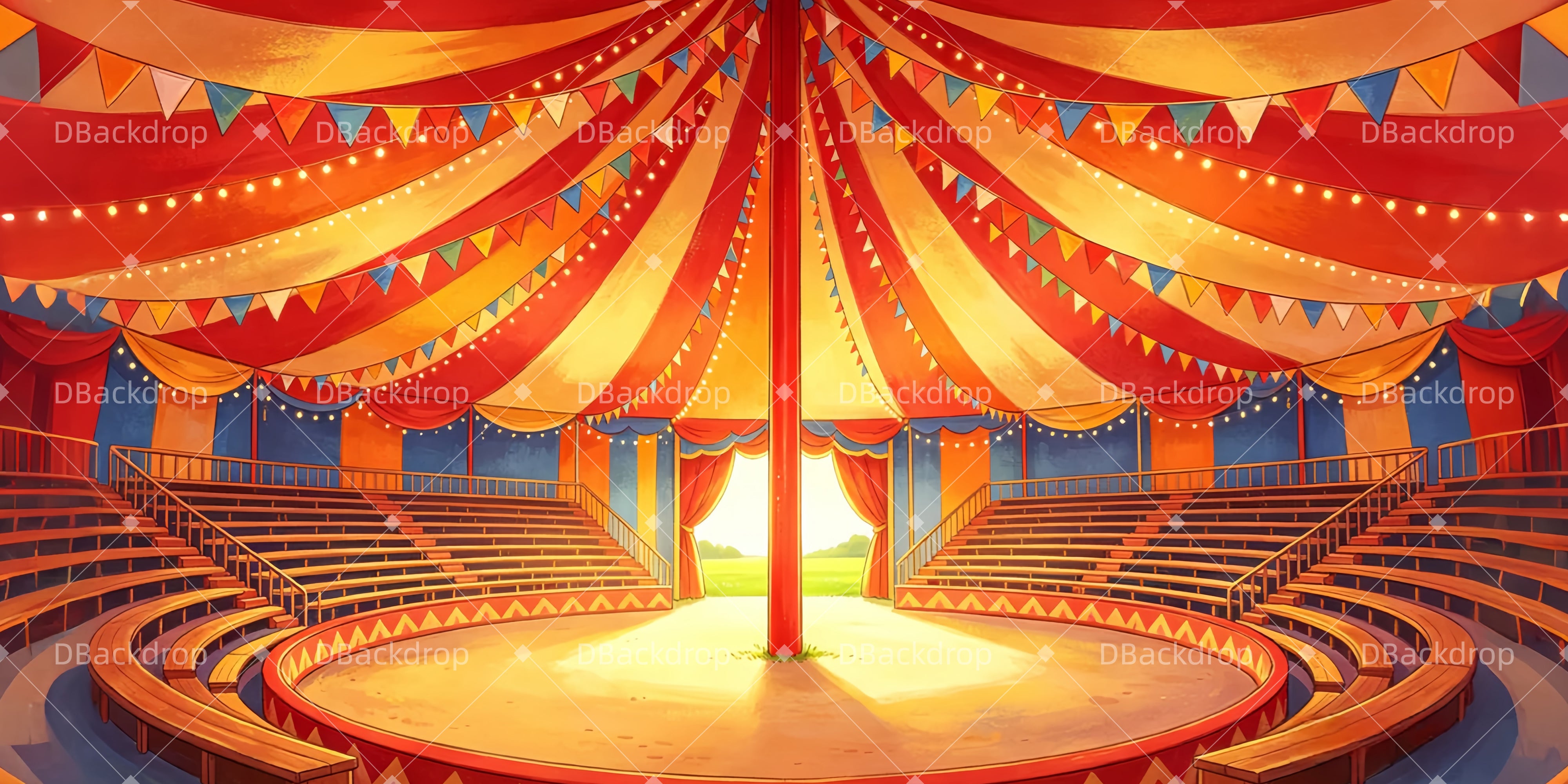 Circus Backdrop Vintage Circus Tent VBS Backdrops UK LXX65-T5