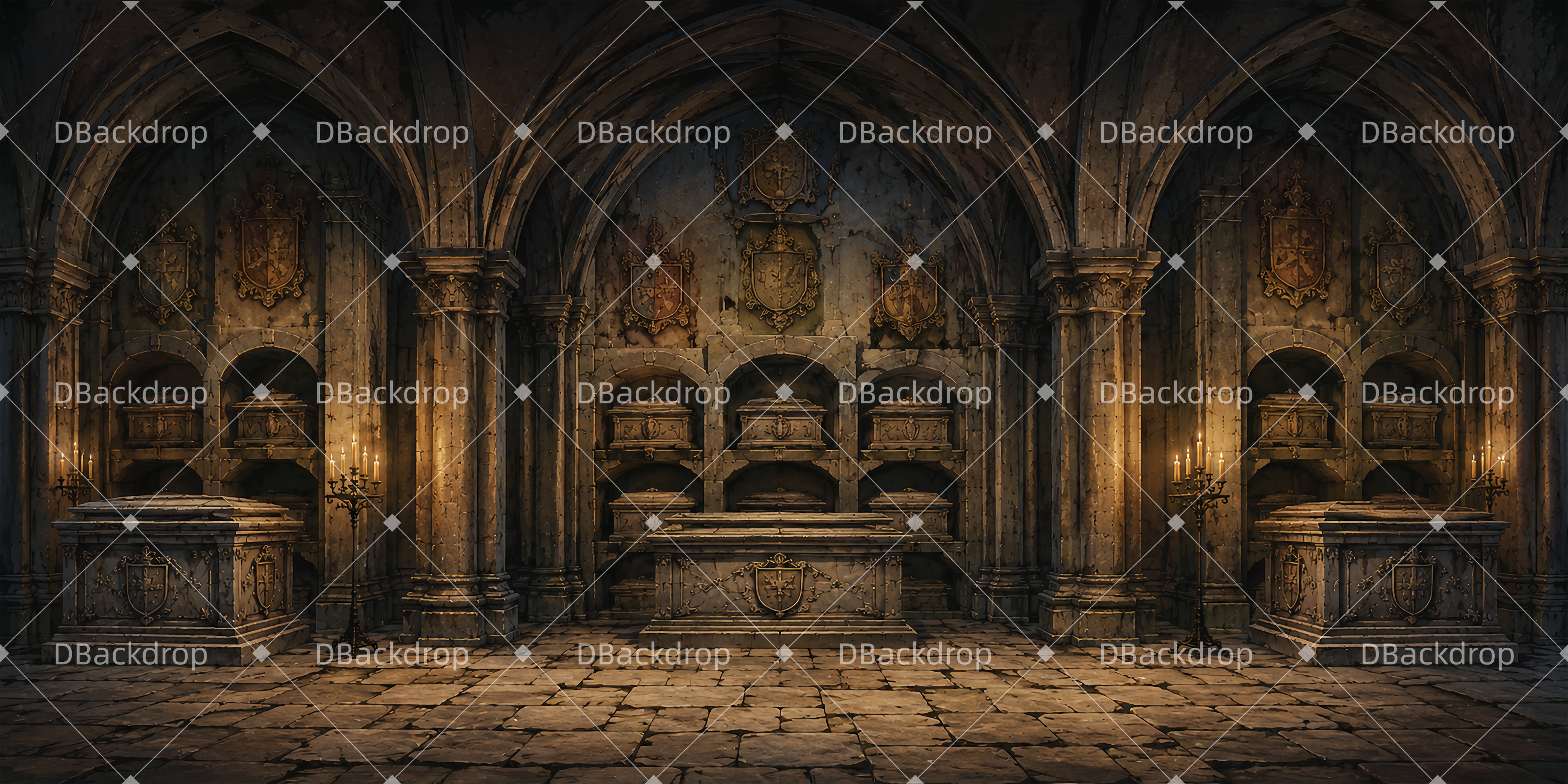 Stage Backdrops Ancient Noble Catacomb Backdrop For Theater UK LXX65-T80