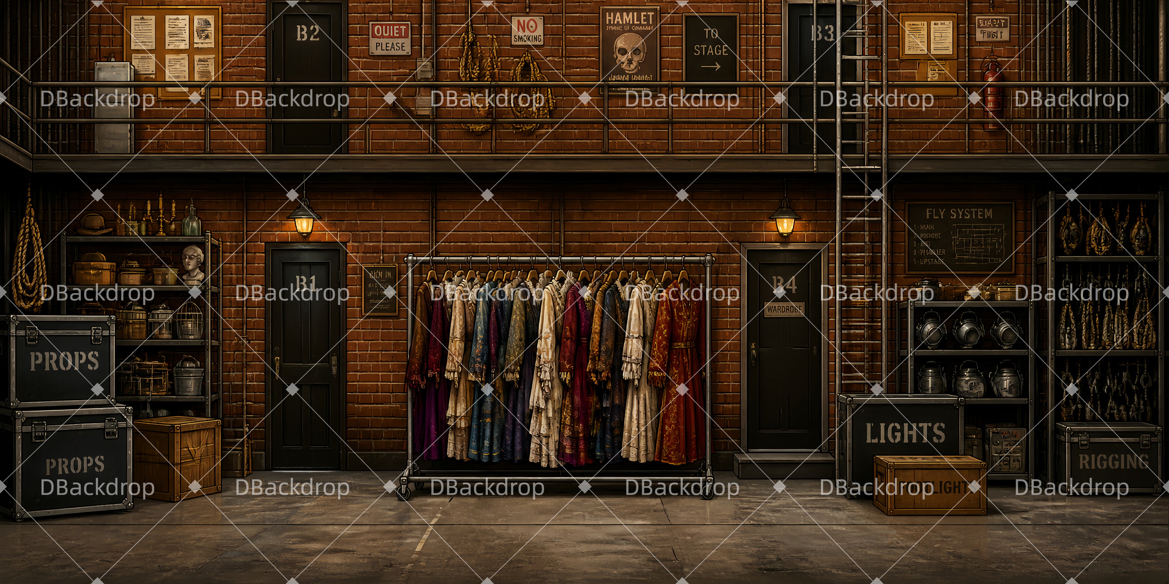 Stage Backdrop Theater Backstage Wardrobe Performance Backdrop UK LXX65-T90