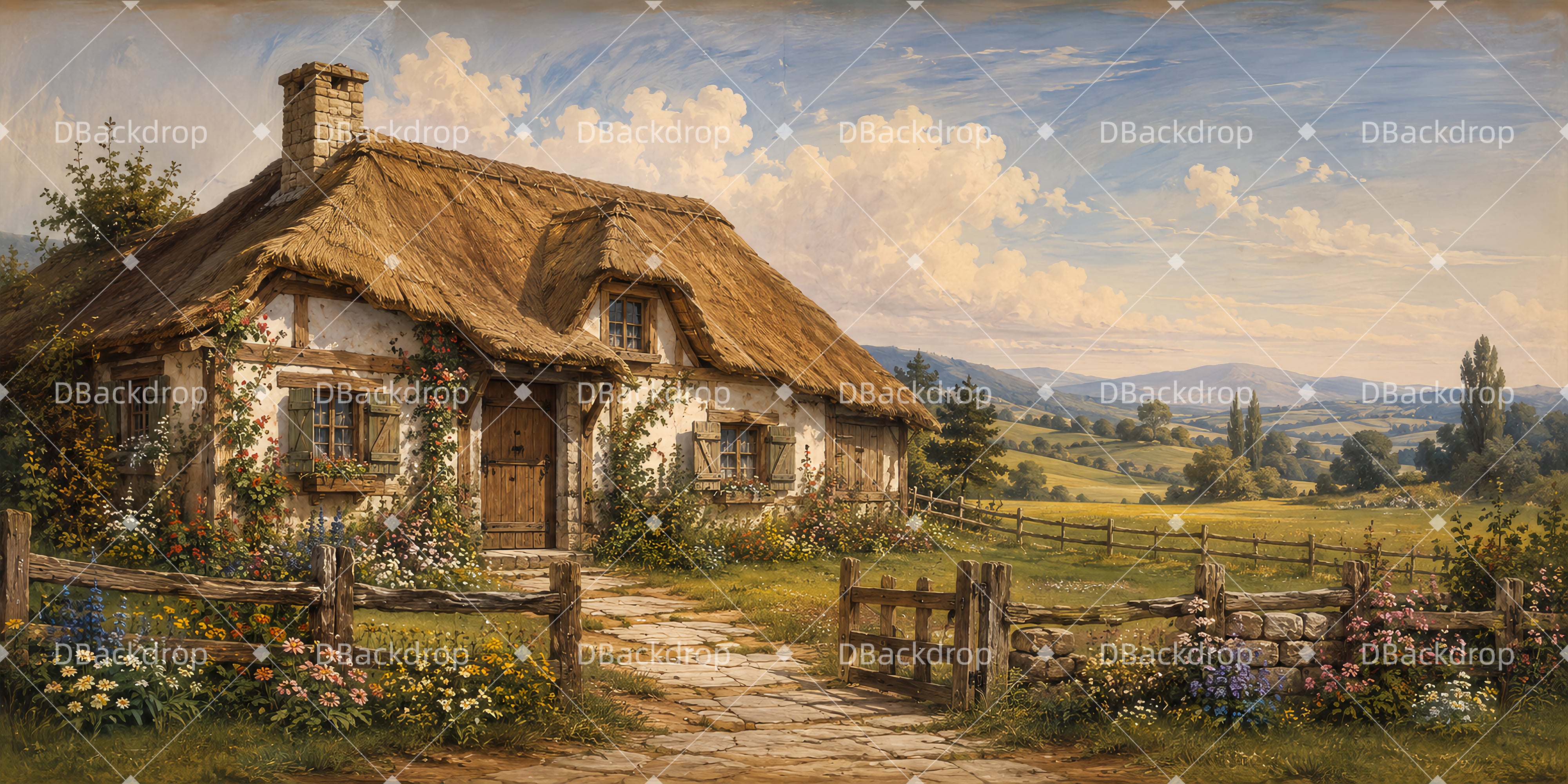 Backdrops For Theater Shepherd's Cottage Stage Backdrop Ideas UK LXX66-T127