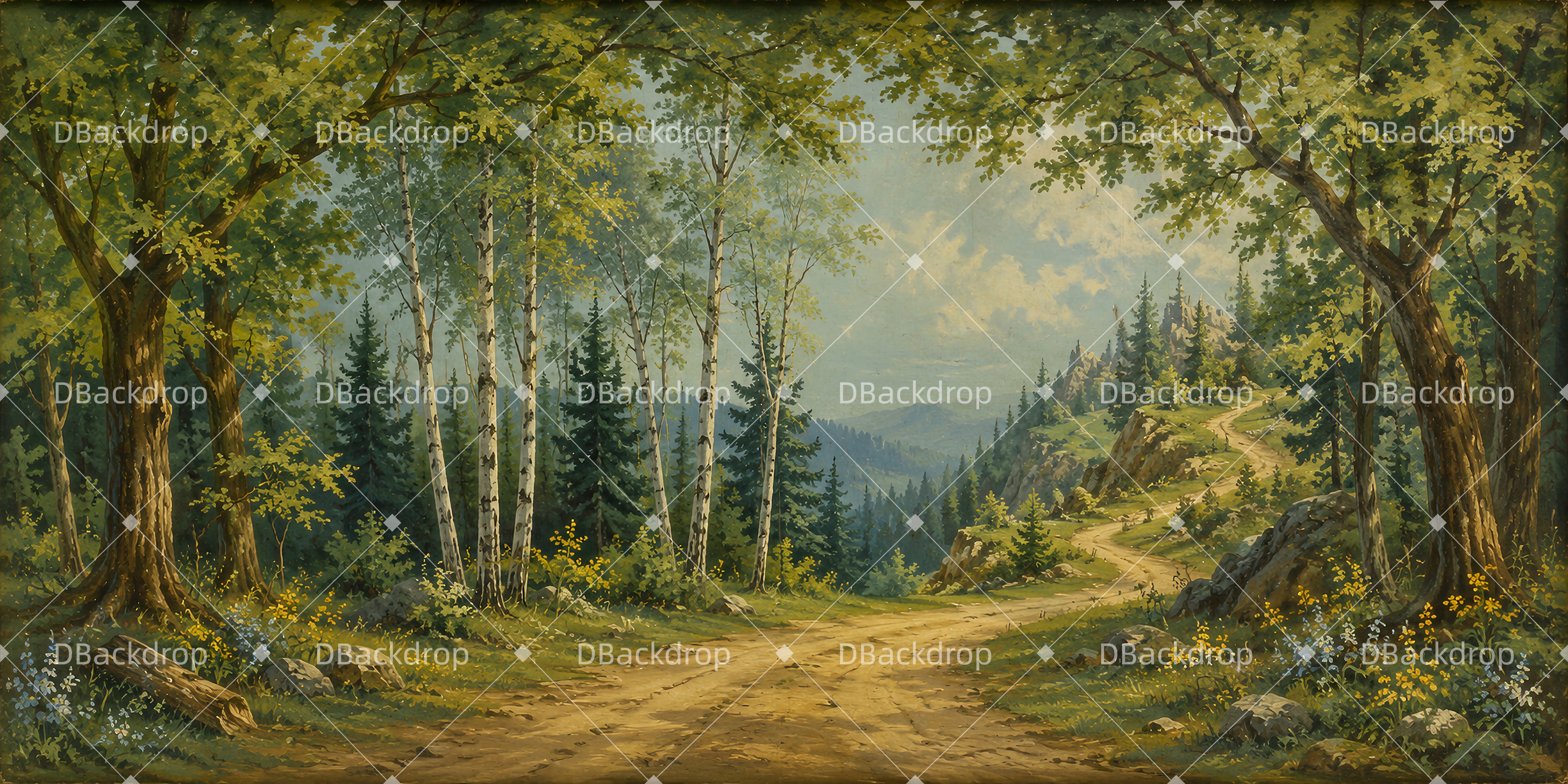 Performance Backdrop Woodland Path Scenery Backdrops UK For Theater LXX66-T129