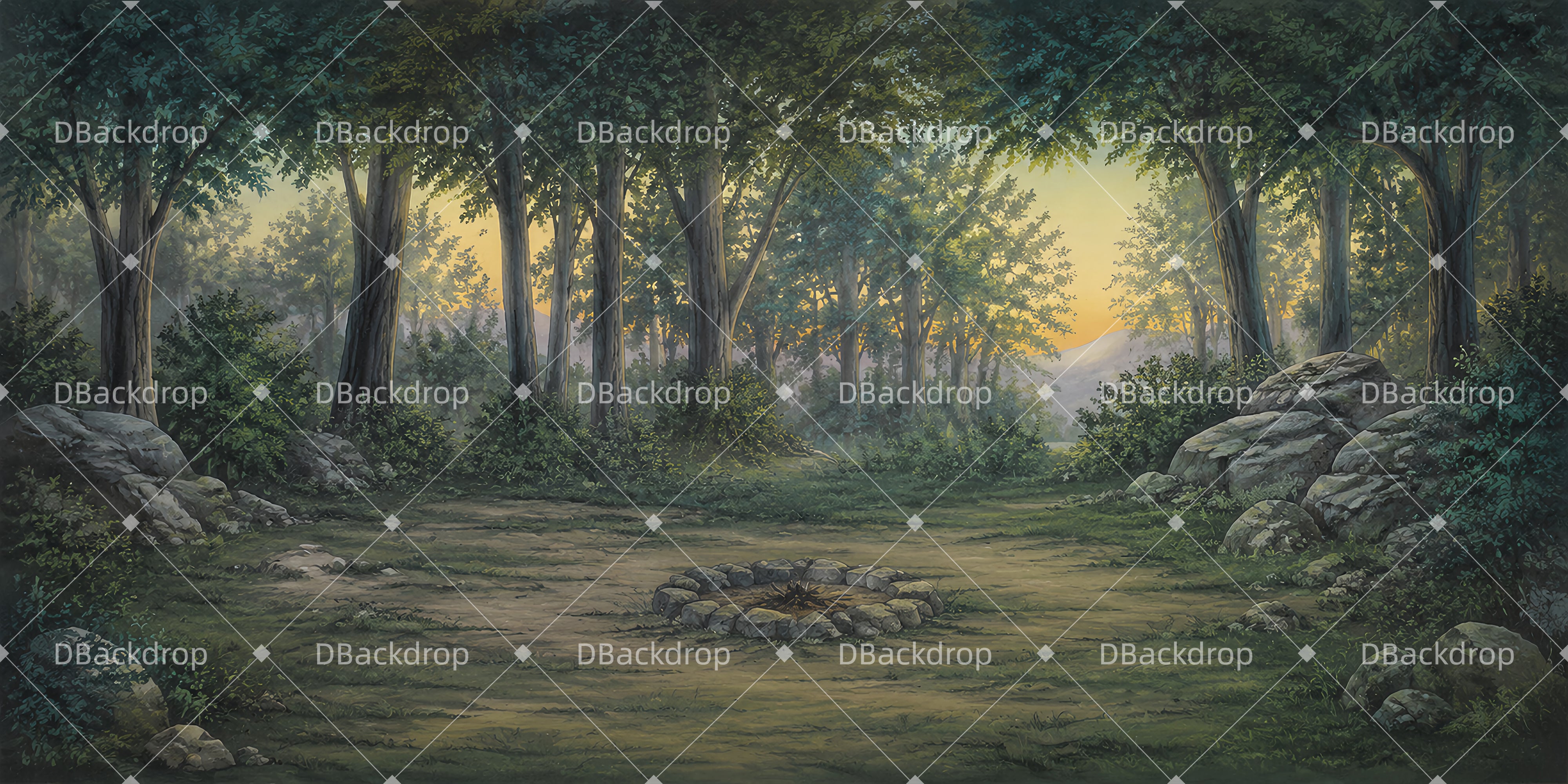 Scenic Backdrops Forest Camp Professional Stage Backdrops UK LXX66-T130