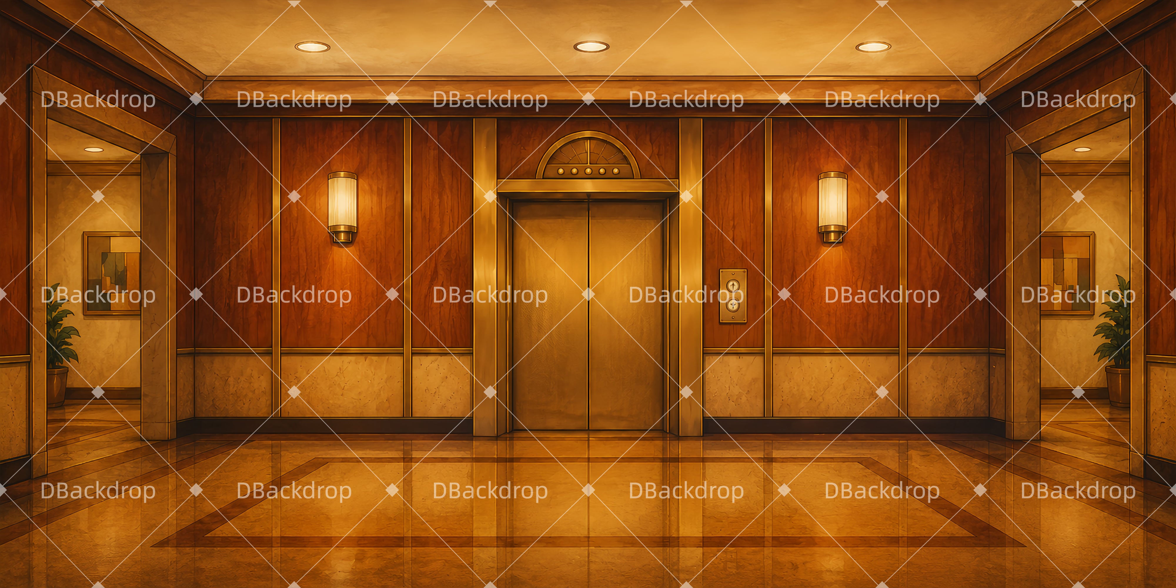 Stage Backdrop Ideas Elevator Lobby Backdrop For Theater Play UK LXX66-T28