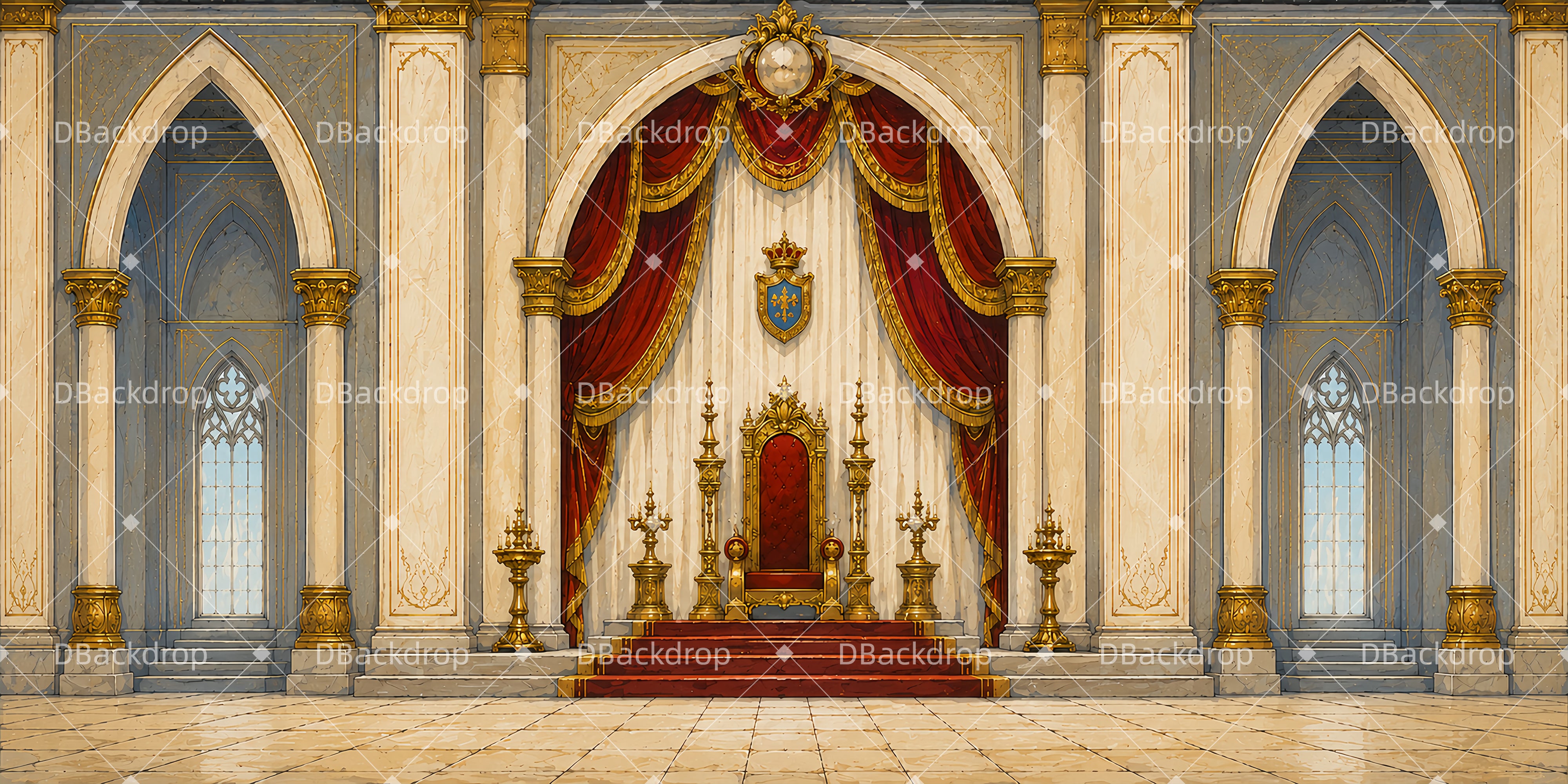 Backdrop Theater Royal Palace Throne Stage Backdrops For Sale UK LXX66-T2