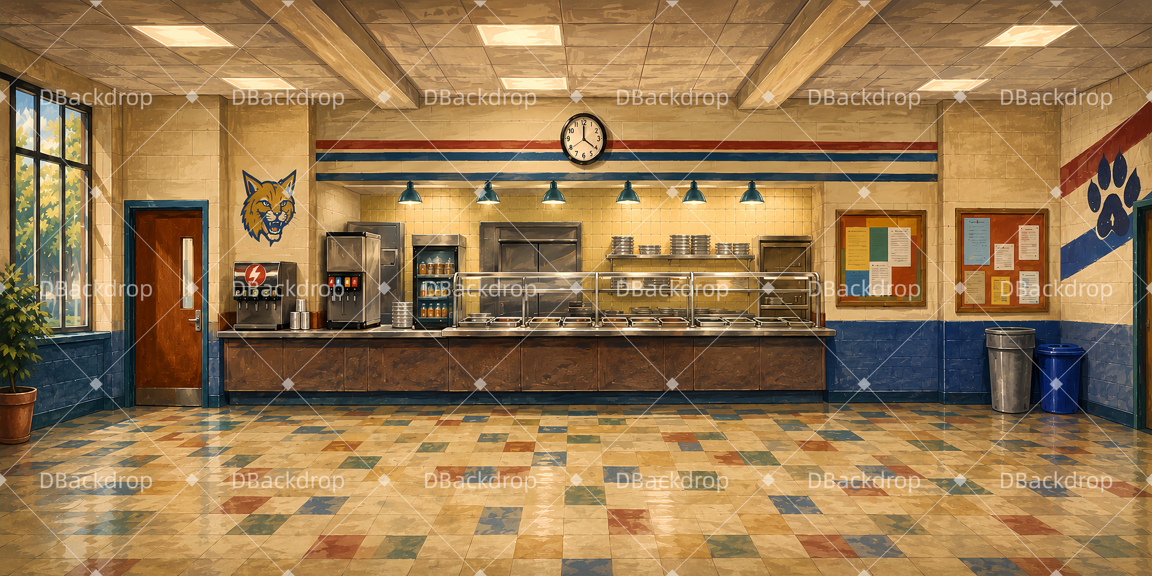 Backdrops Theater School Cafeteria Theater Stage Backdrops UK LXX66-T35