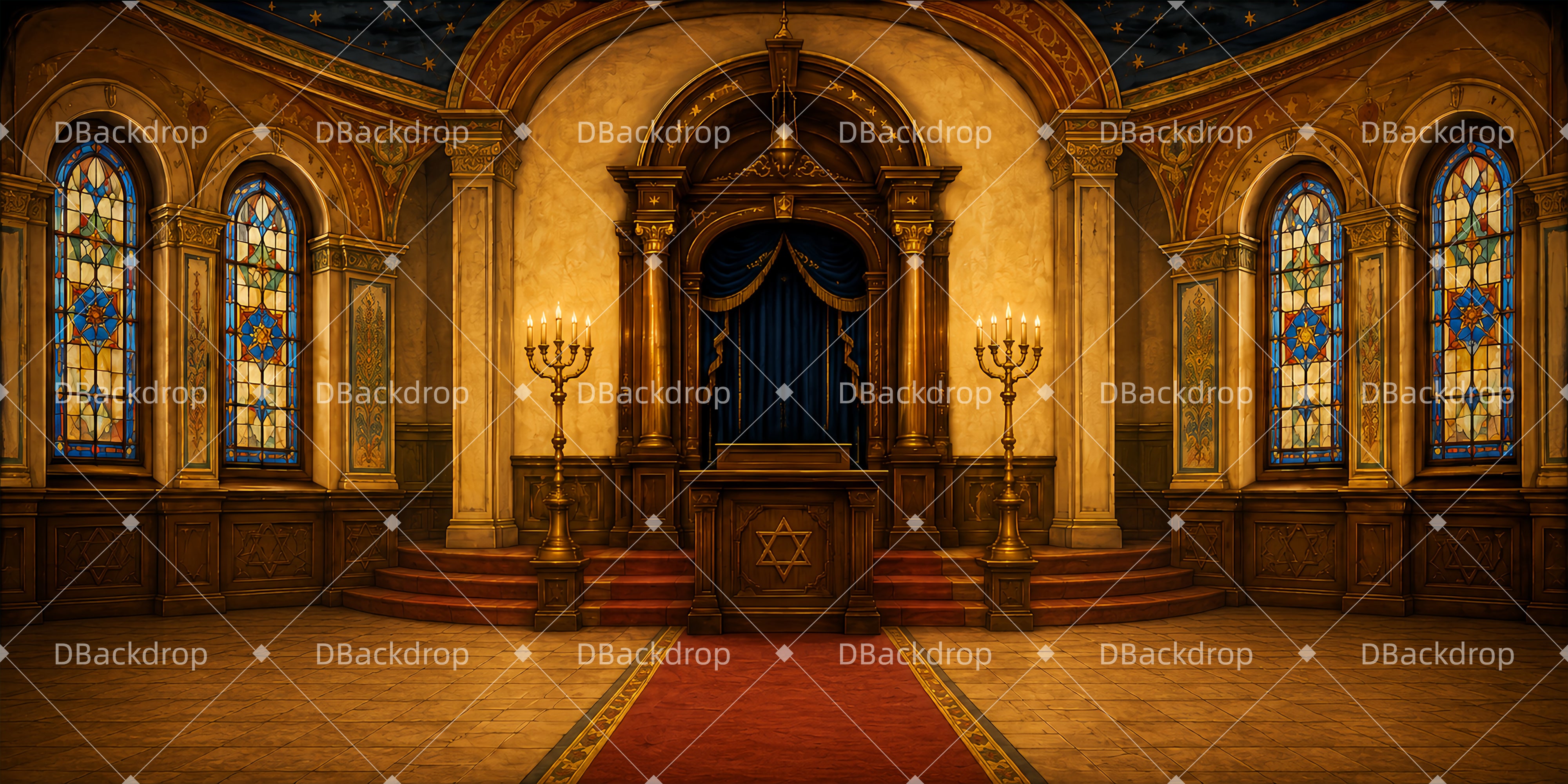 Church Stage Backdrops Synagogue Sanctuary Theater Backdrop UK LXX66-T41