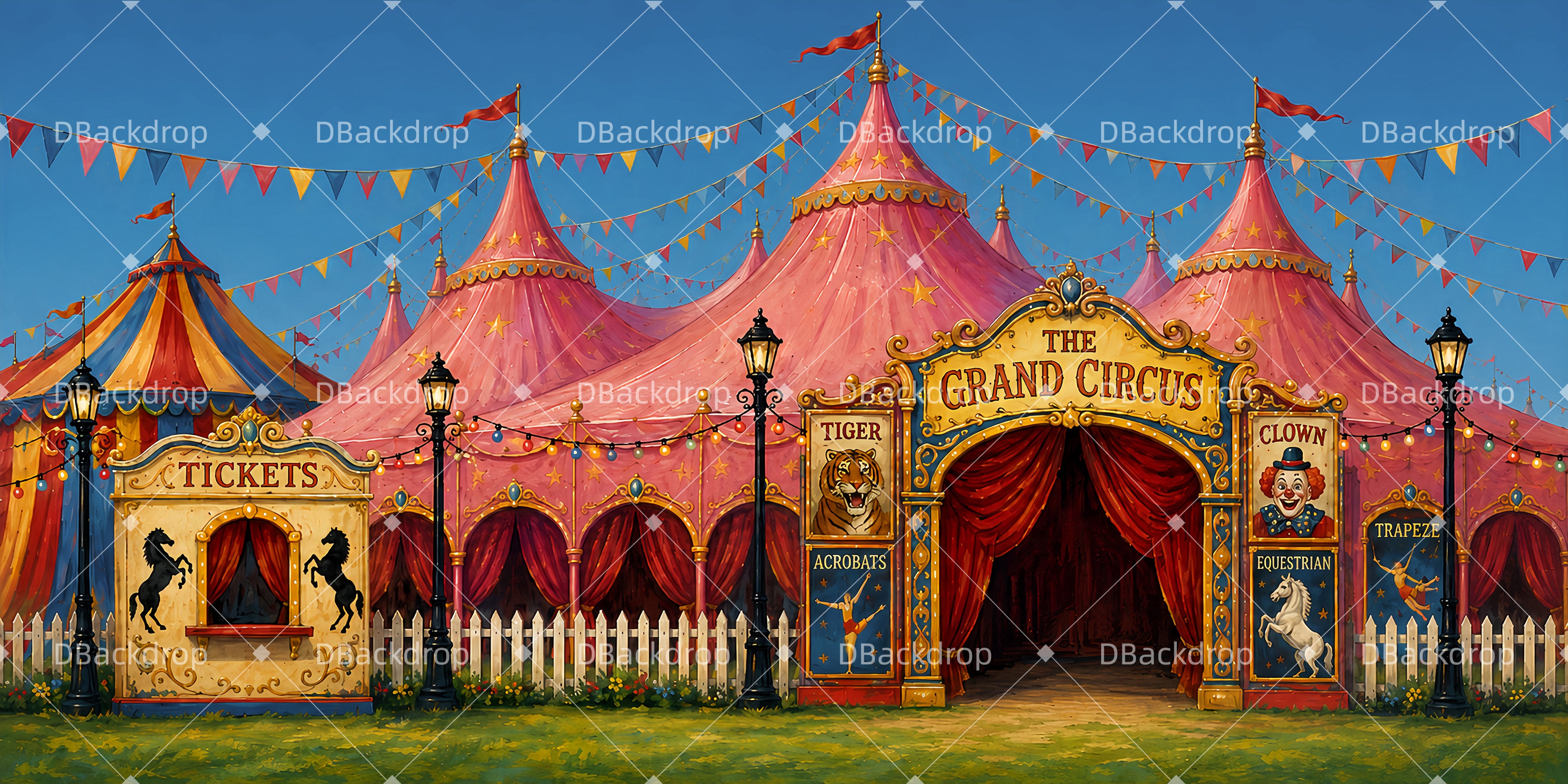 School Play Backdrops Carnival Grounds Circus Stage UK Backdrop LXX66-T85
