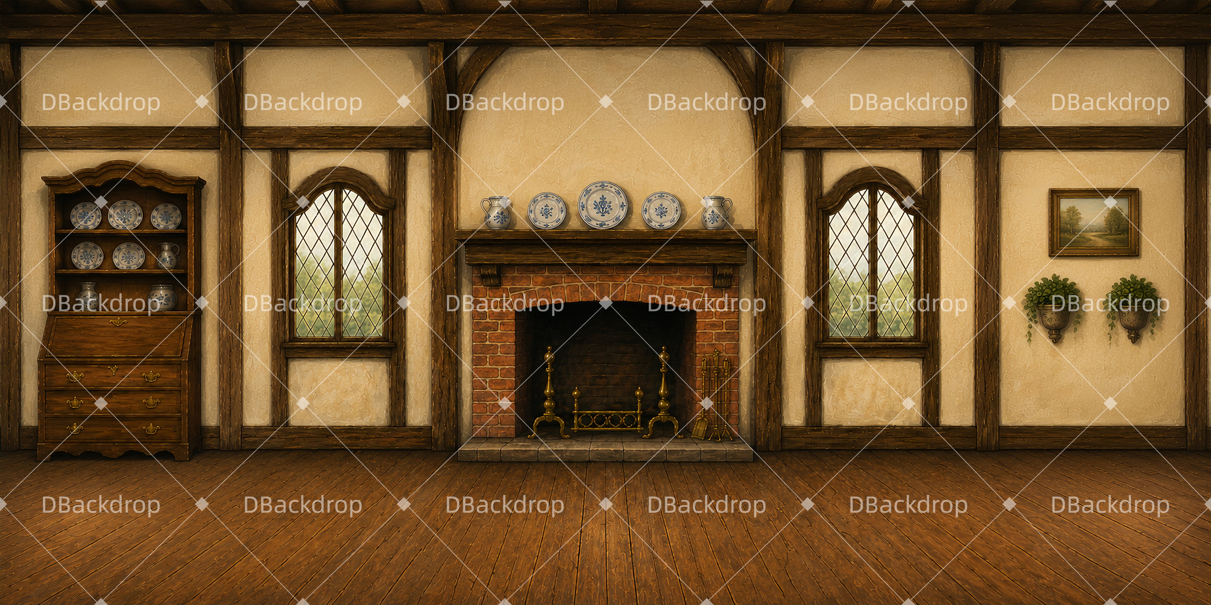 Large Stage Backdrops Dwarf Cottage Room Theater Backdrops UK LXX66-T8