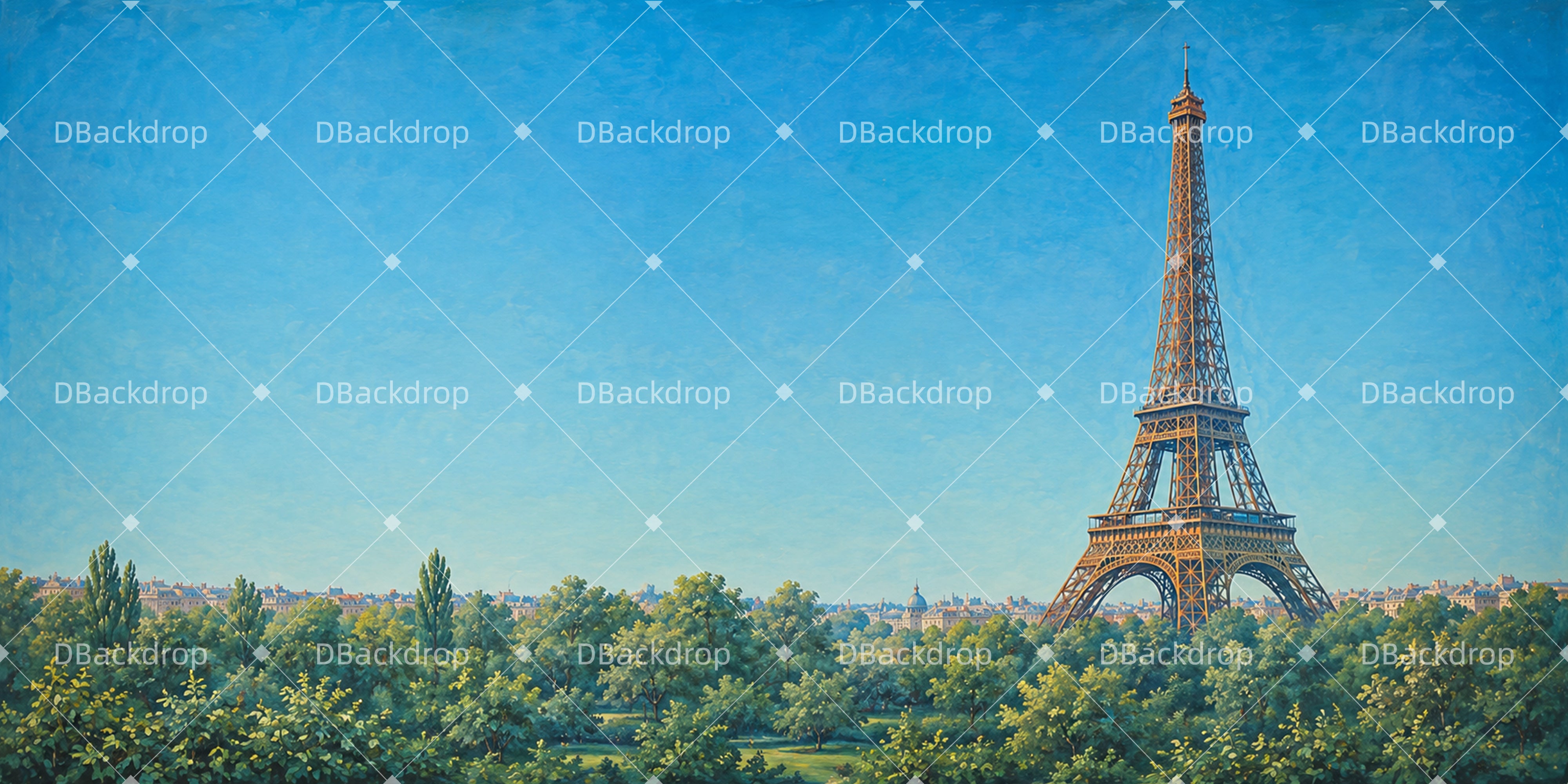 Performance Backdrops Eiffel Skyline Stage Scenery Backdrops UK LXX66-T96