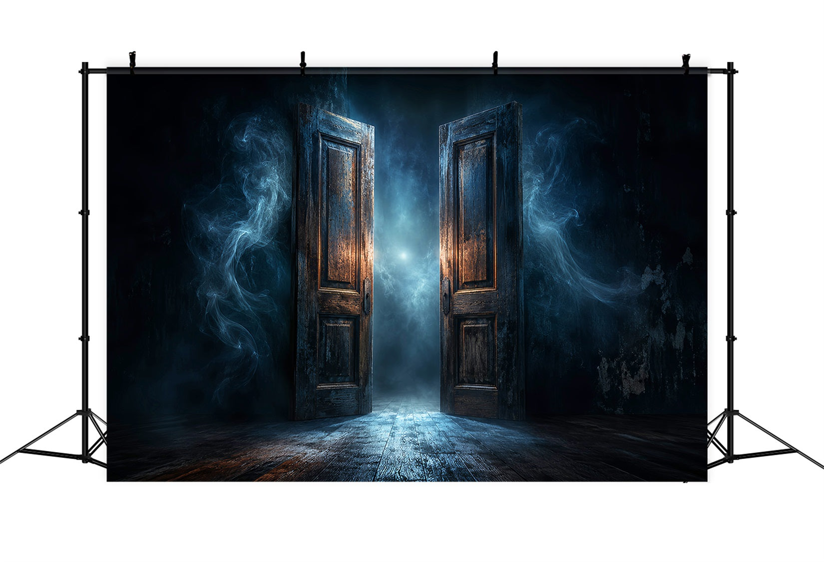 Scary Halloween Photo Backdrops Misty Open Haunted Door Happy Halloween Backdrop UK LXX67-104