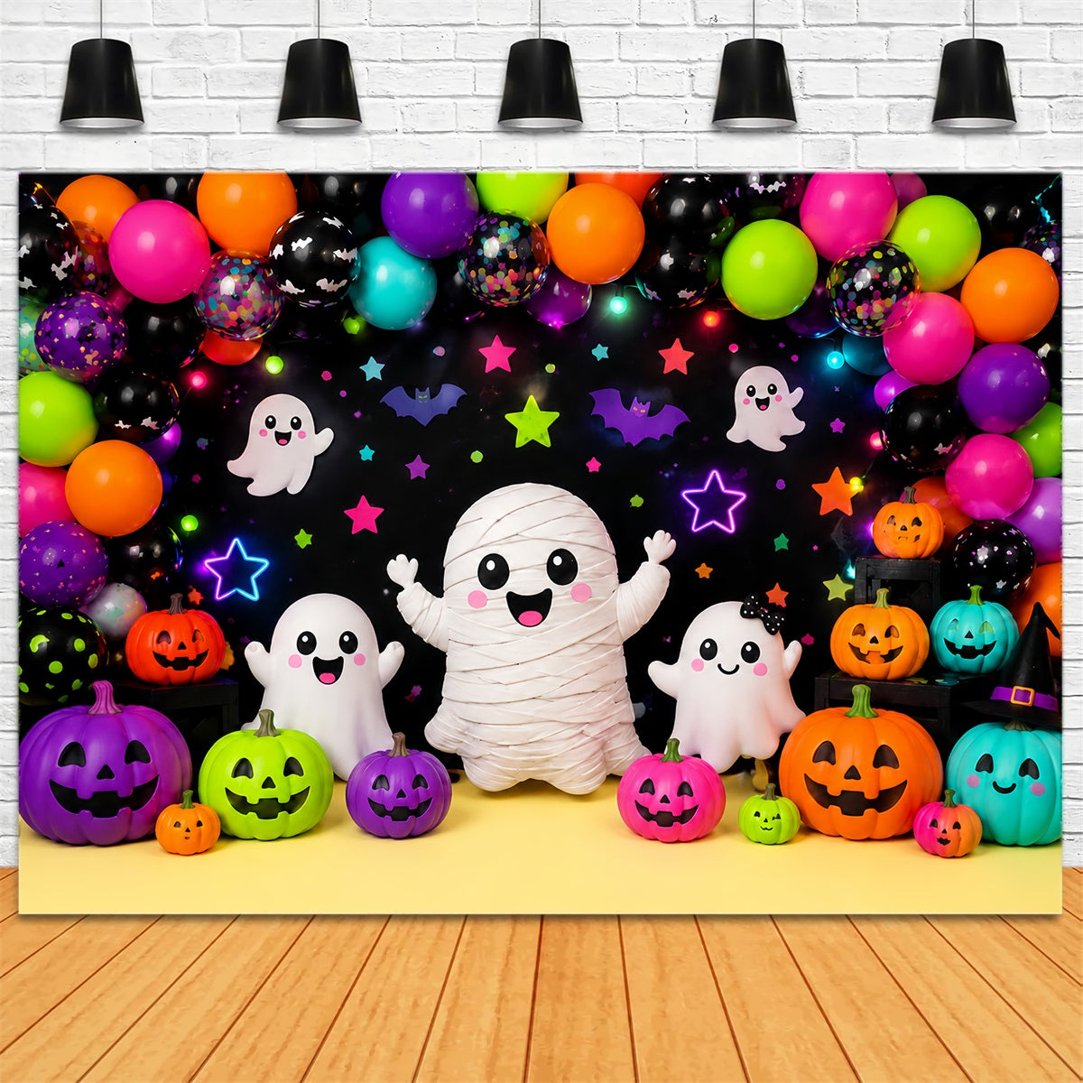 Halloween Picture Backdrops Colorful Ghost Mummy Party Halloween Birthday Backdrop UK LXX67-135