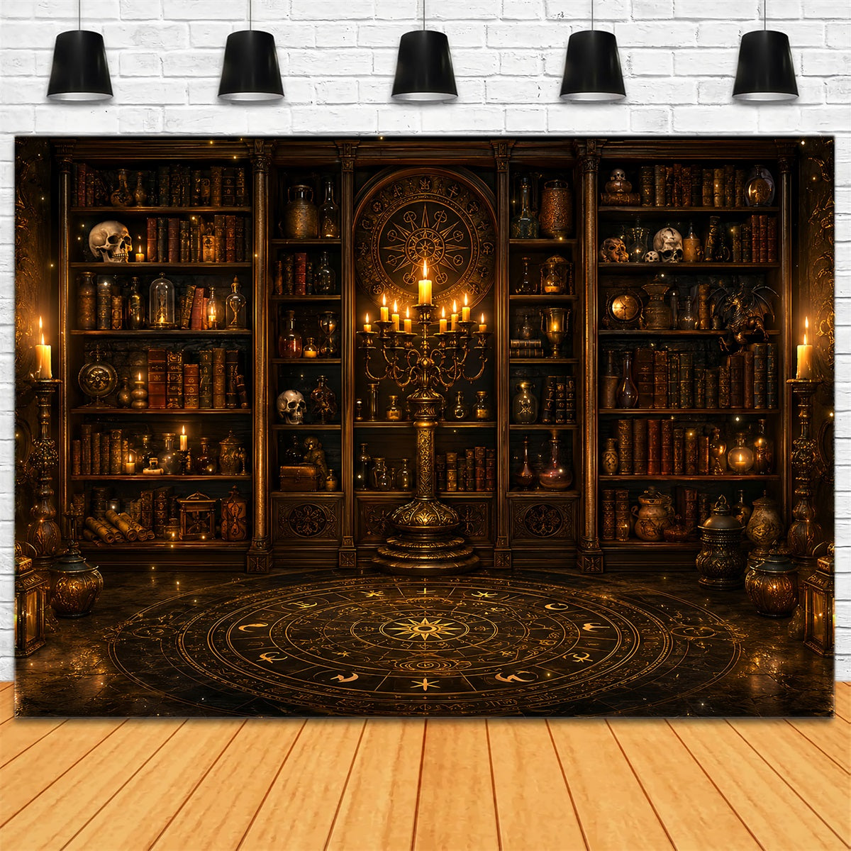 DIY Halloween Backdrop Ideas Occult Candle Library Chamber Scary Backdrops For Halloween UK LXX67-140
