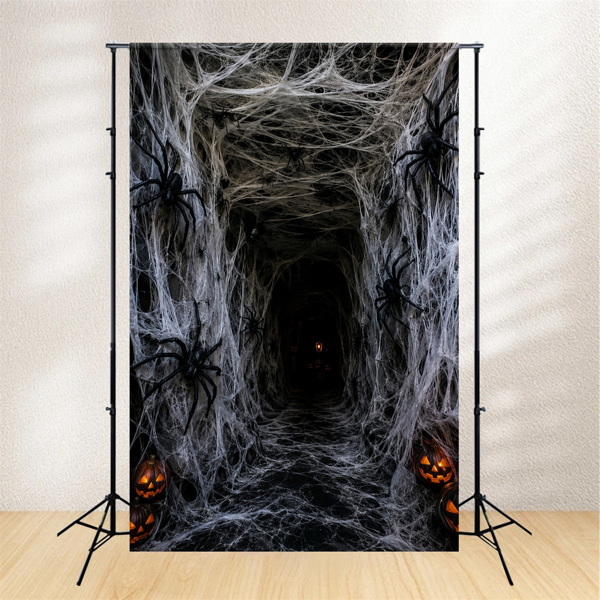 Fabric Halloween Backdrop Spiderweb Pumpkin Horror Tunnel Halloween Backdrop For Pictures UK LXX67-188
