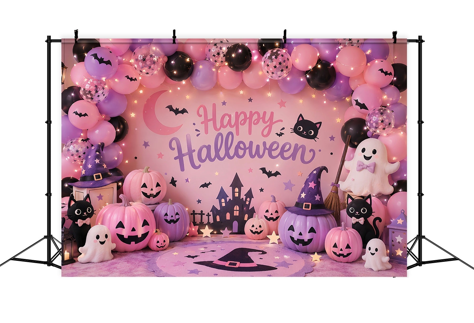 DIY Halloween Photo Booth Backdrop Pastel Ghost Pumpkin Party 10x10 Halloween Backdrop UK LXX67-200