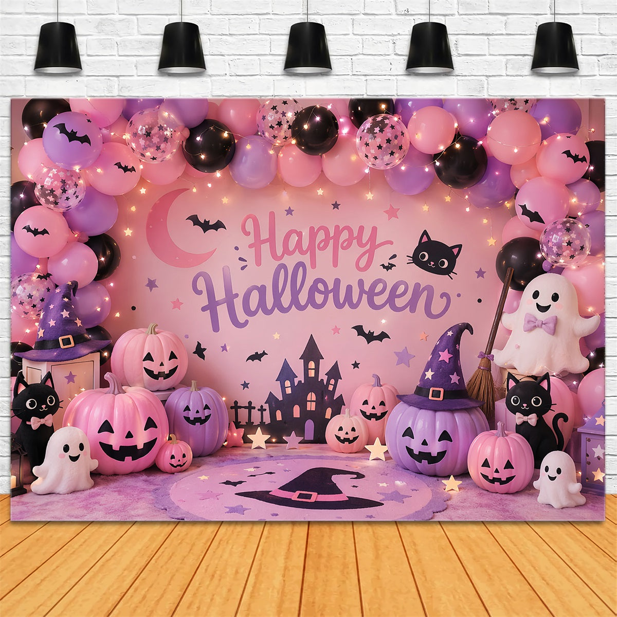 DIY Halloween Photo Booth Backdrop Pastel Ghost Pumpkin Party 10x10 Halloween Backdrop UK LXX67-200