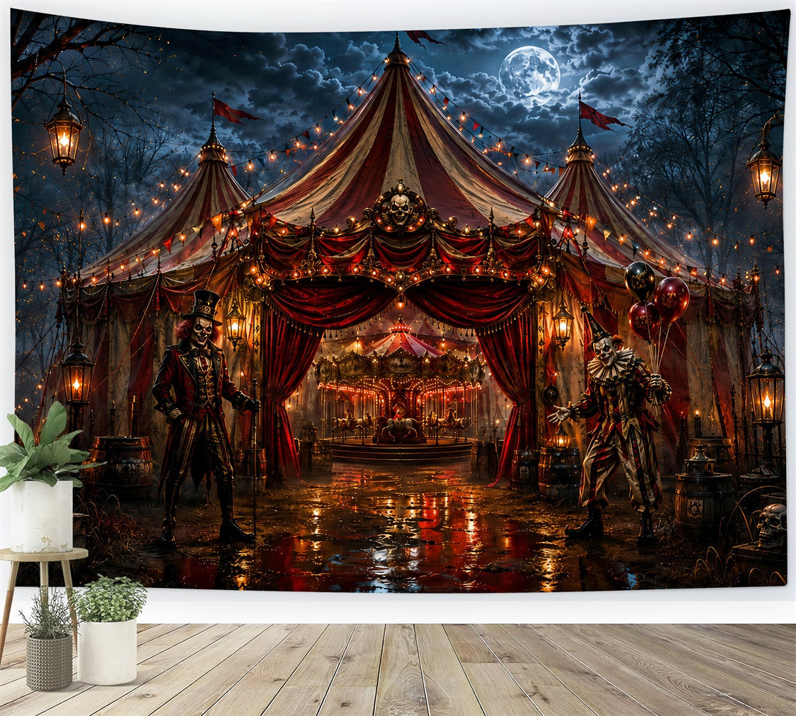 Creepy Carnival Backdrop Sinister Clown Circus Entrance Backdrop Halloween UK LXX67-231