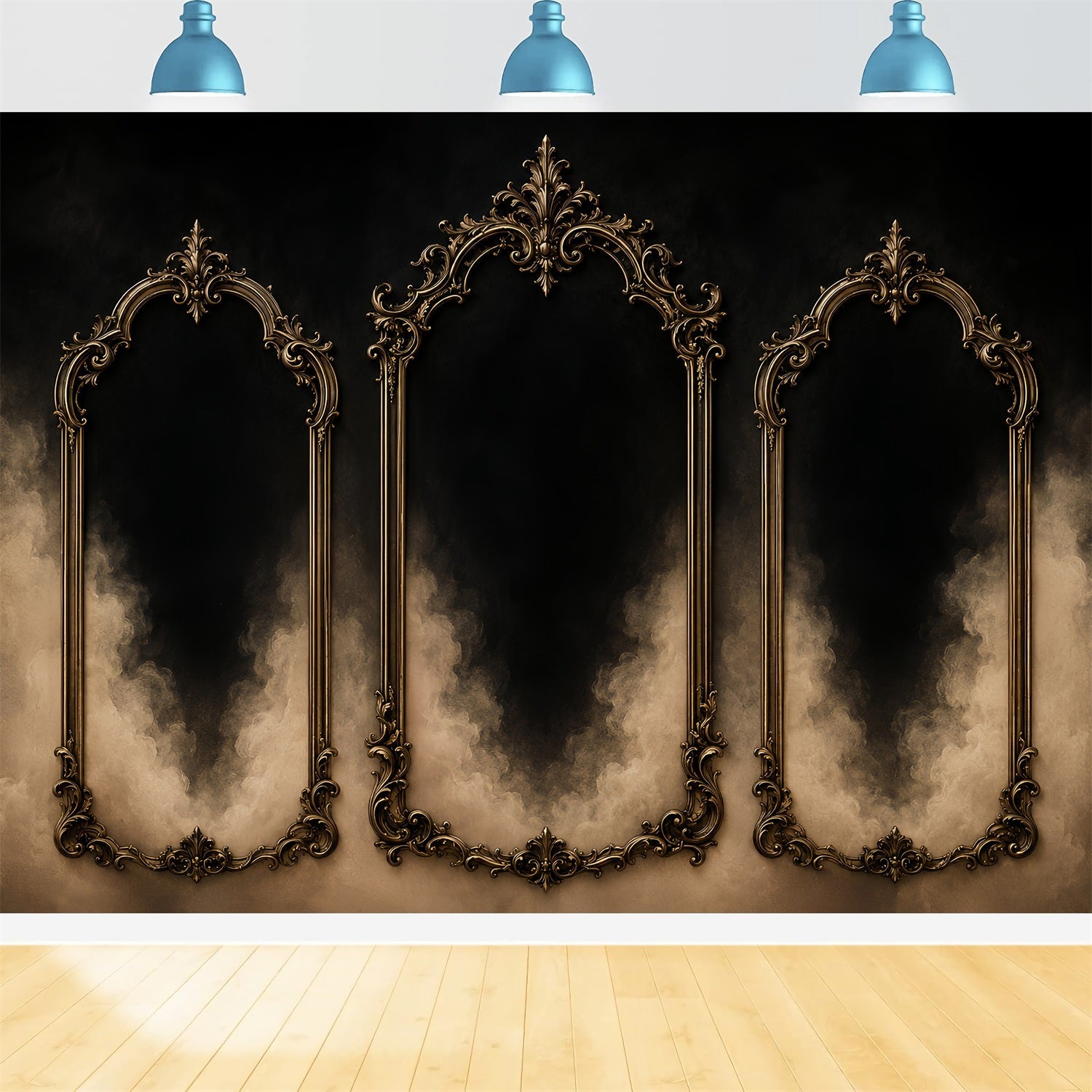 Simple Halloween Backdrop Ornate Golden Smoke Frames Extra Large Halloween Backdrop UK LXX67-53