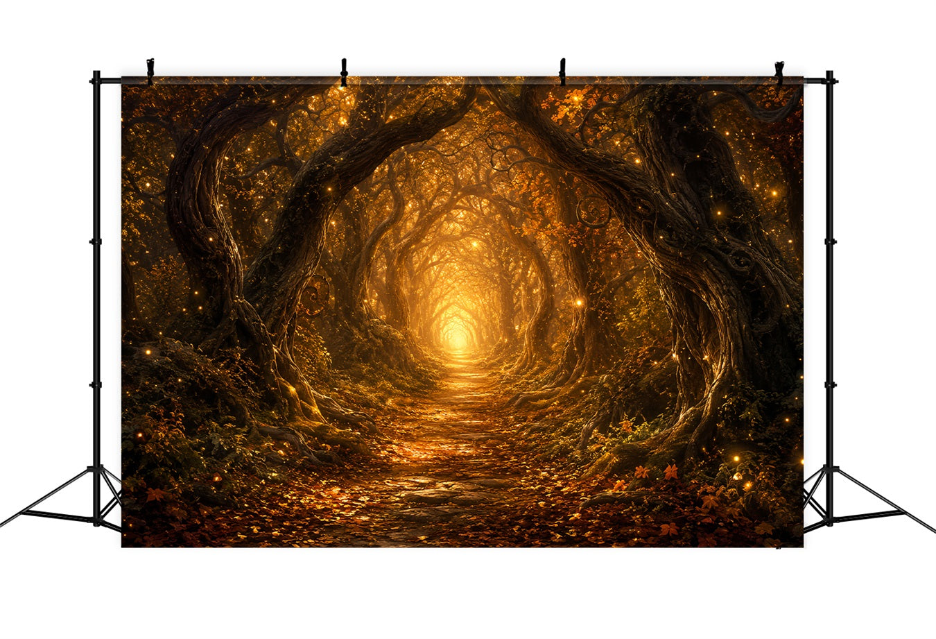 Halloween Backdrop Photos Enchanted Golden Forest Path DIY Halloween Photo Backdrop UK LXX67-56