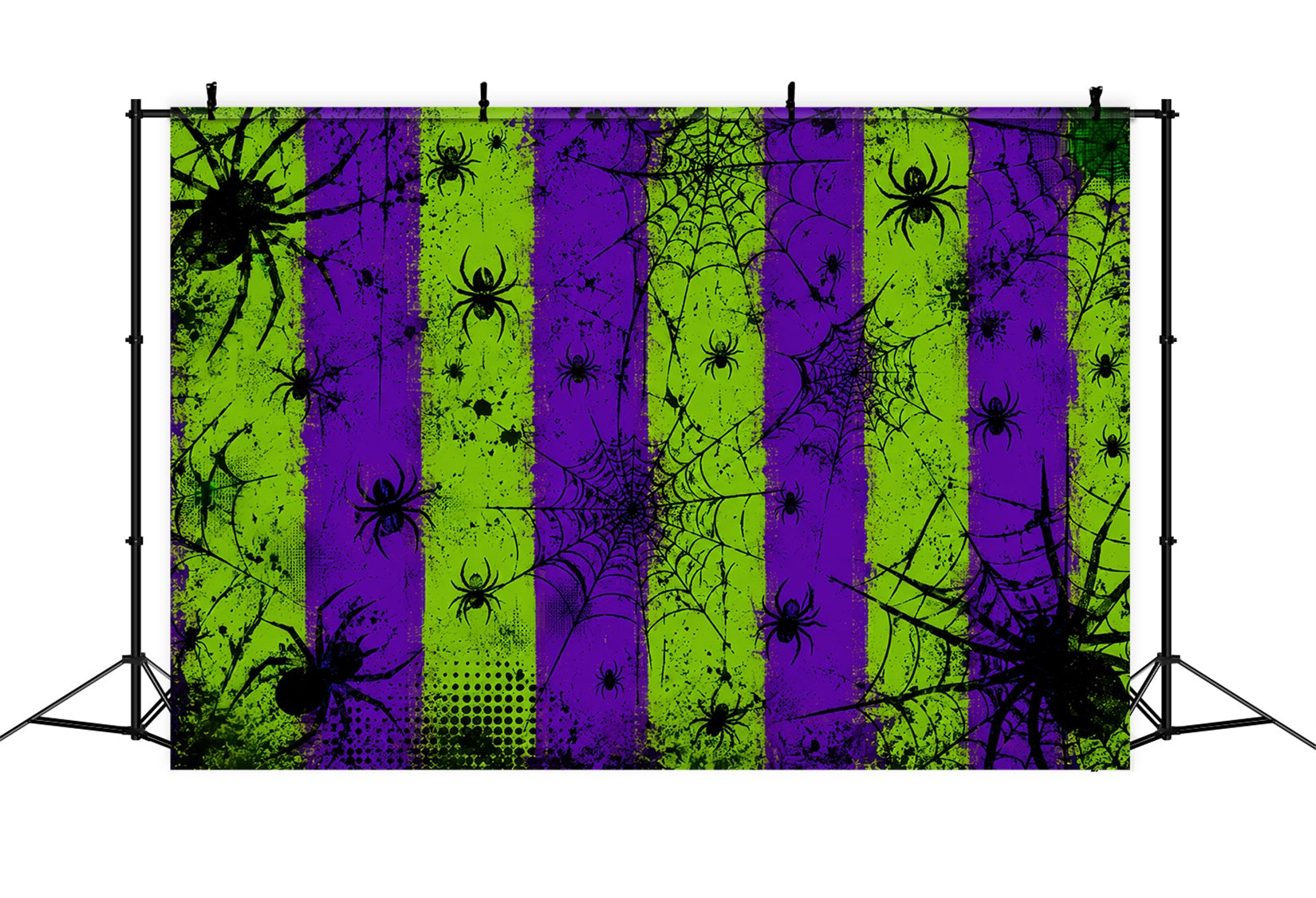 Halloween Backdrop Photo Booth Neon Spider Web Stripes Backdrops Halloween UK LXX67-90