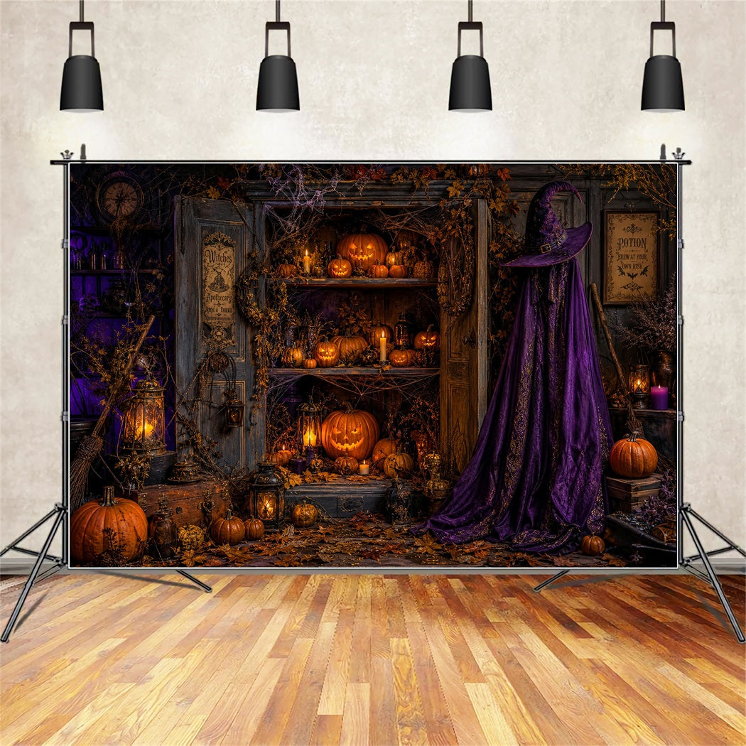 Halloween Cloth Backdrop Witch Apothecary Pumpkin Cabinet Graveyard Halloween Backdrops UK LXX67-99
