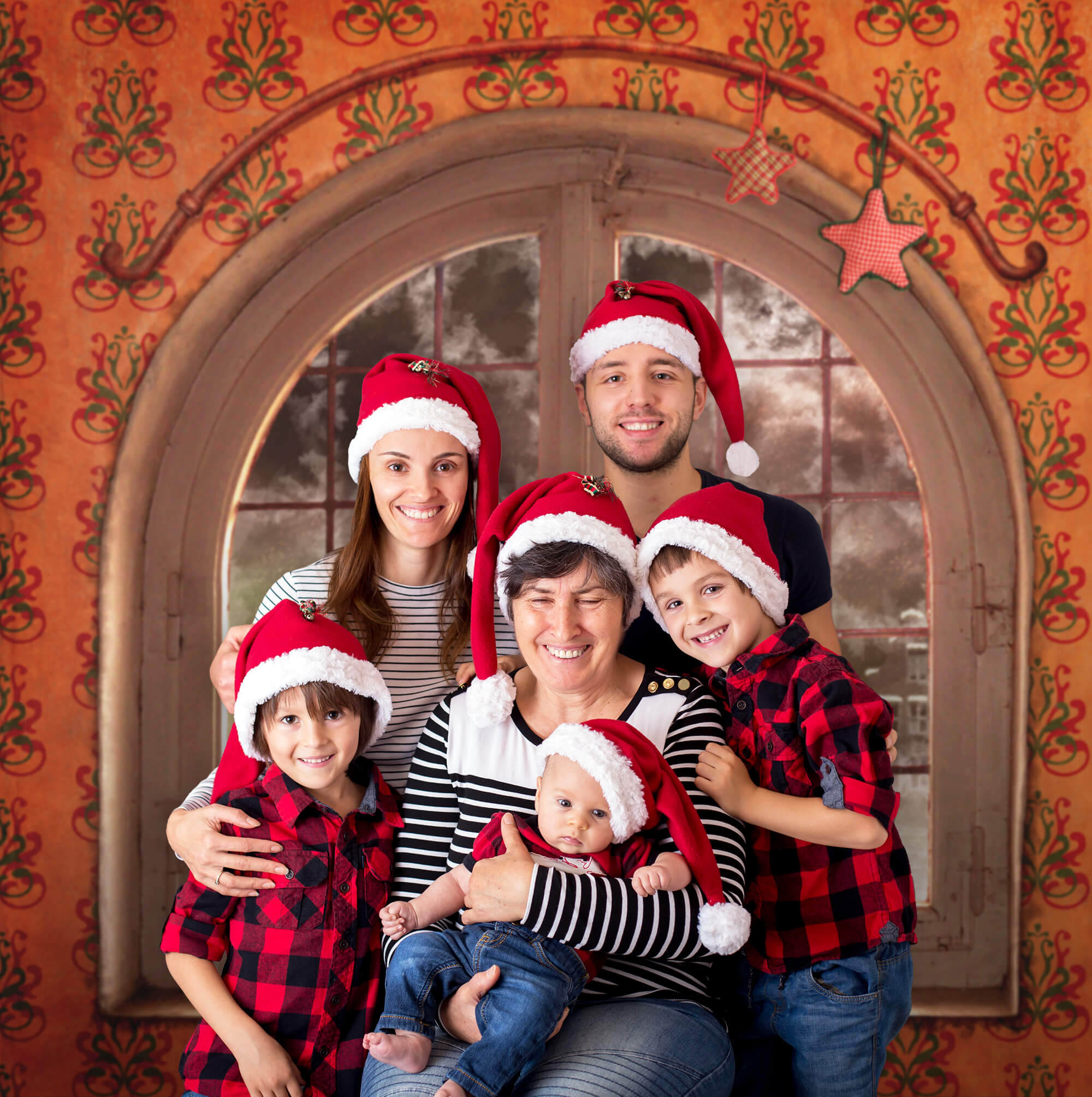 Christmas Window Snow View Studio Backdrop UK M10-48