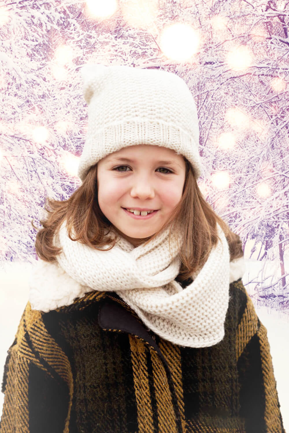 Winter Snowy Forest Path Landscape Backdrop UK M11-62