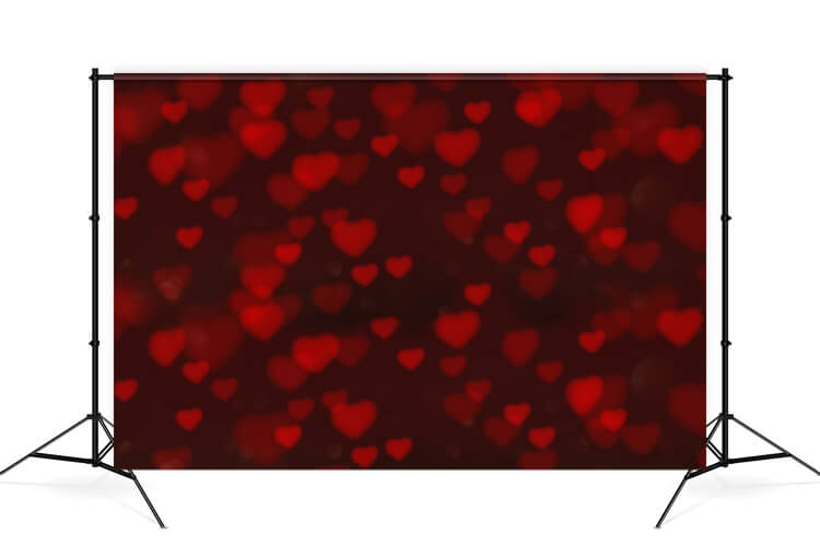 Valentine's Day Covered Red Heart Halo Scattered Scene Romantic Backdrop M12-06