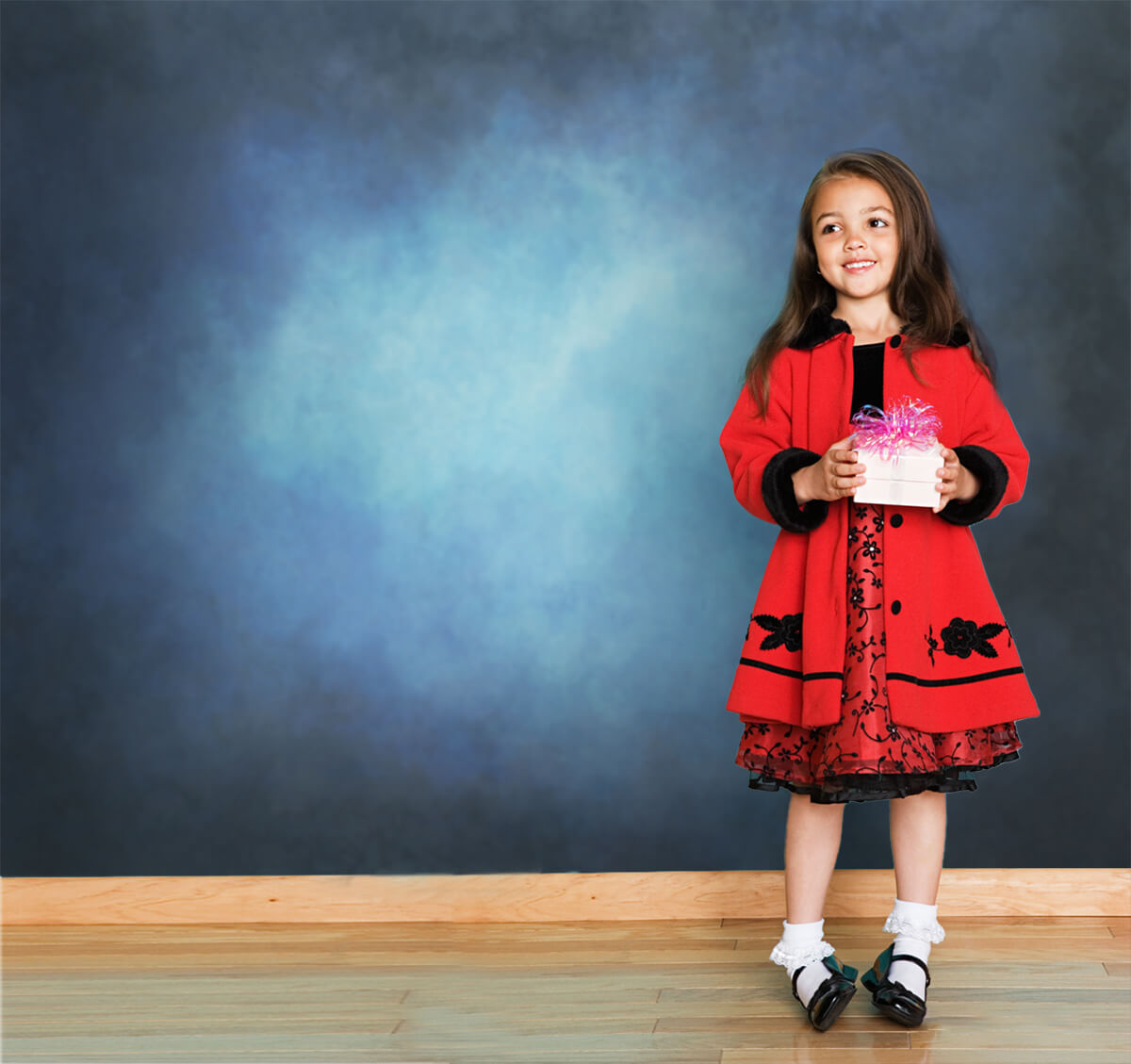 Blue Abstract Portrait Photography Backdrop UK M5-100