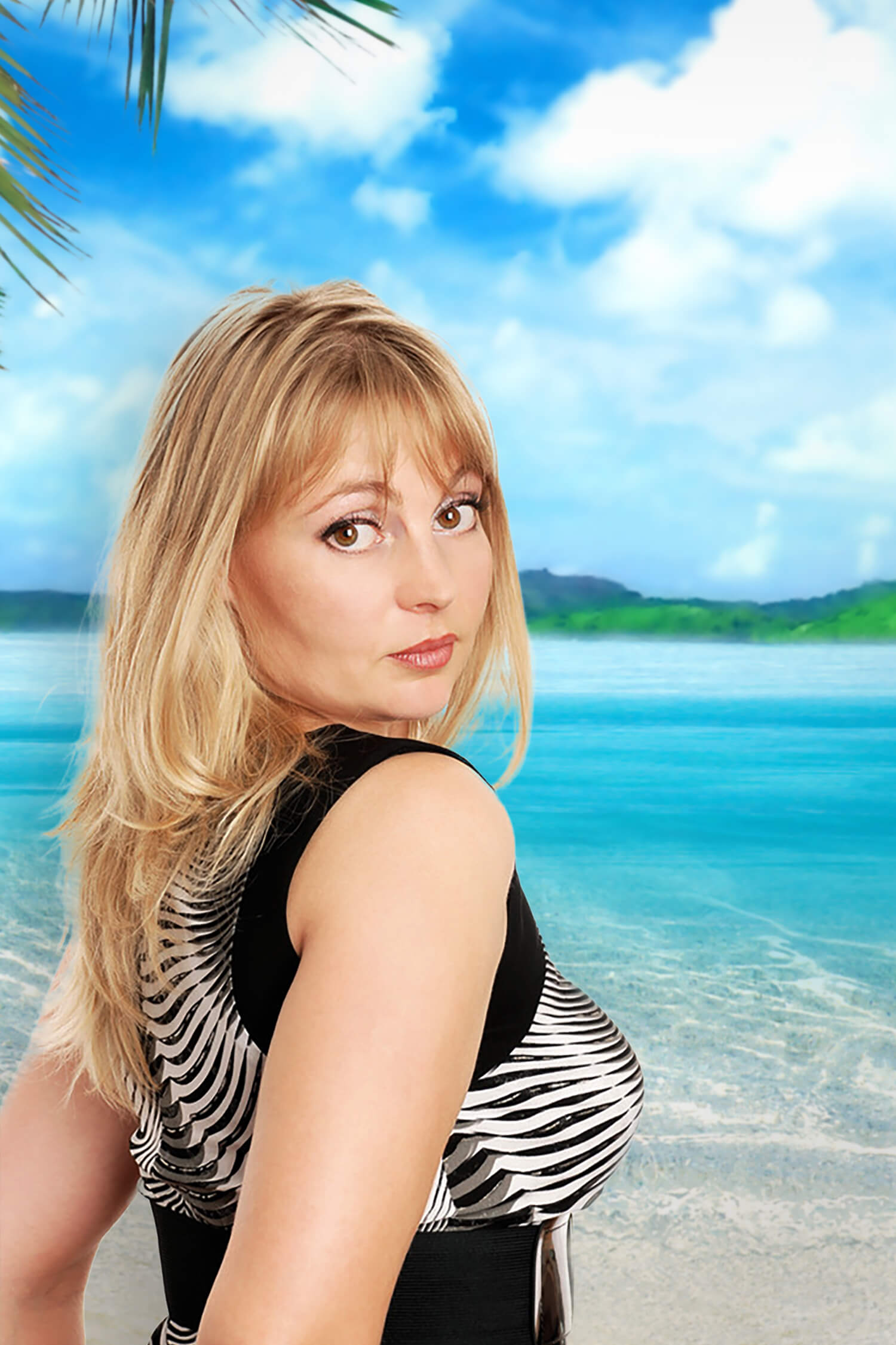 Tropical Seaside Sand Beach Summer Backdrop UK M5-101