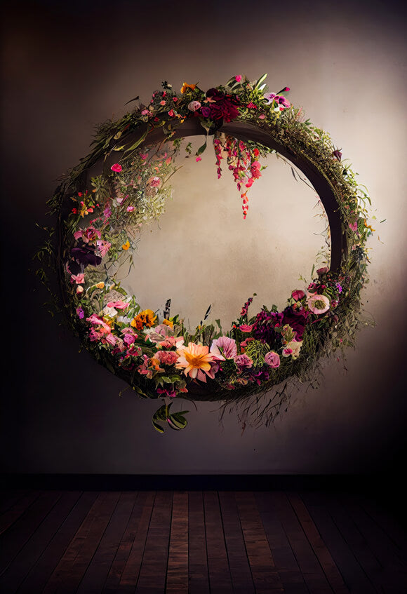 Abstract Blurry Wreath Floral Ring Backdrop UK M5-59