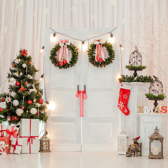 Christmas Living Room Interior Decoration Backdrop UK M7-35