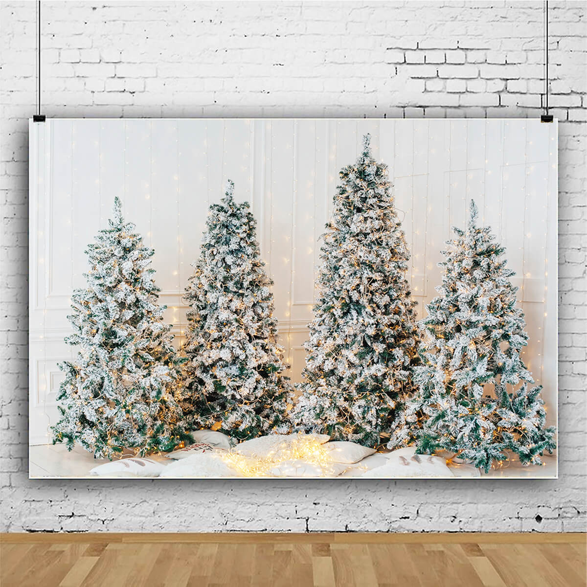 Glowing Christmas Tree Photo Booth Backdrop UK M9-16