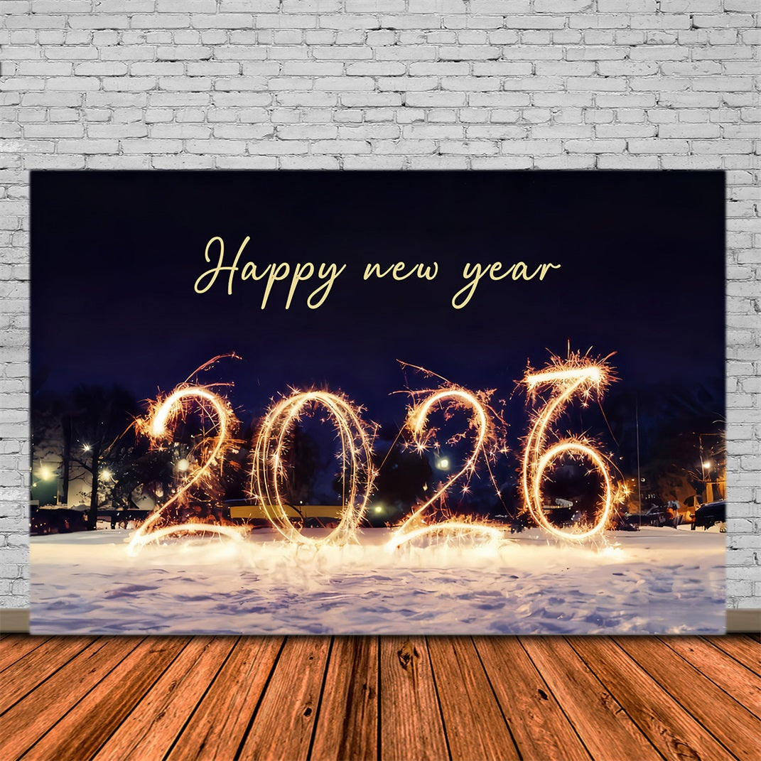 Happy New Year Backdrop Sparkling Night Firework Numbers New Year Backdrop UK MRR10-2
