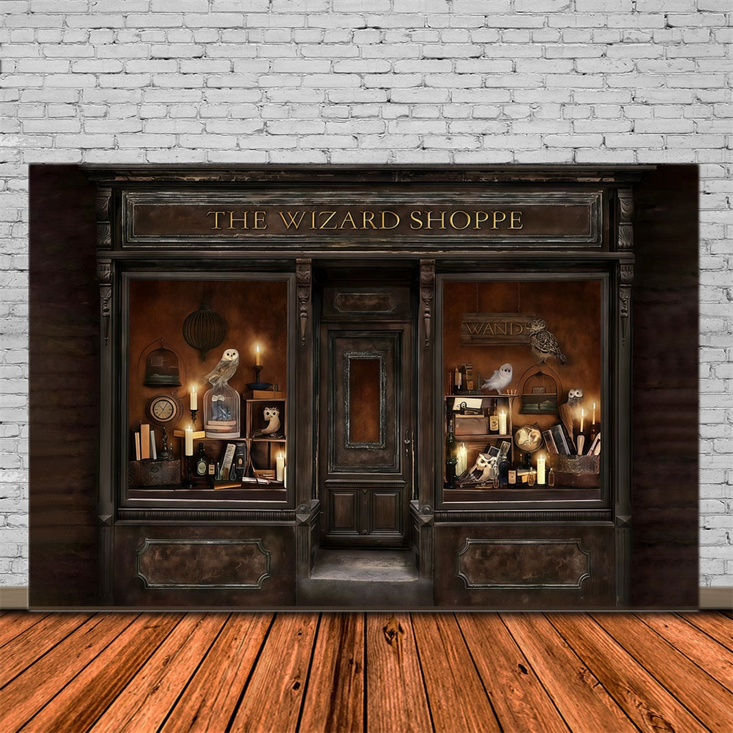 Halloween Backdrop Magical Wizard Shop Window Halloween Photo Backdrop UK MRR10-23