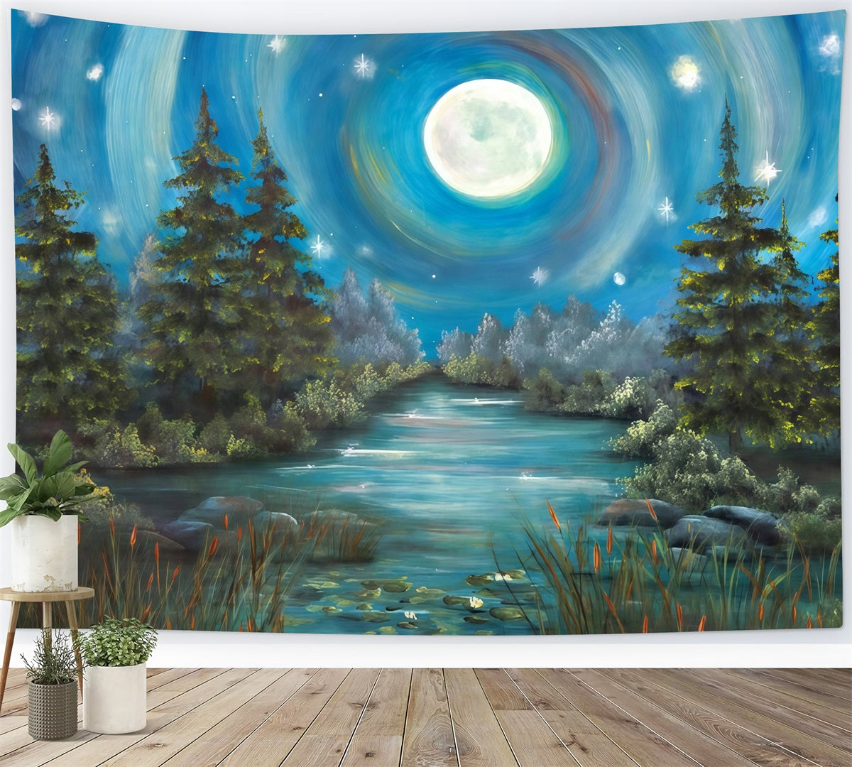 Forest Backdrop Moonlit Forest River Newborn Photo Backdrop UK MRR10-33