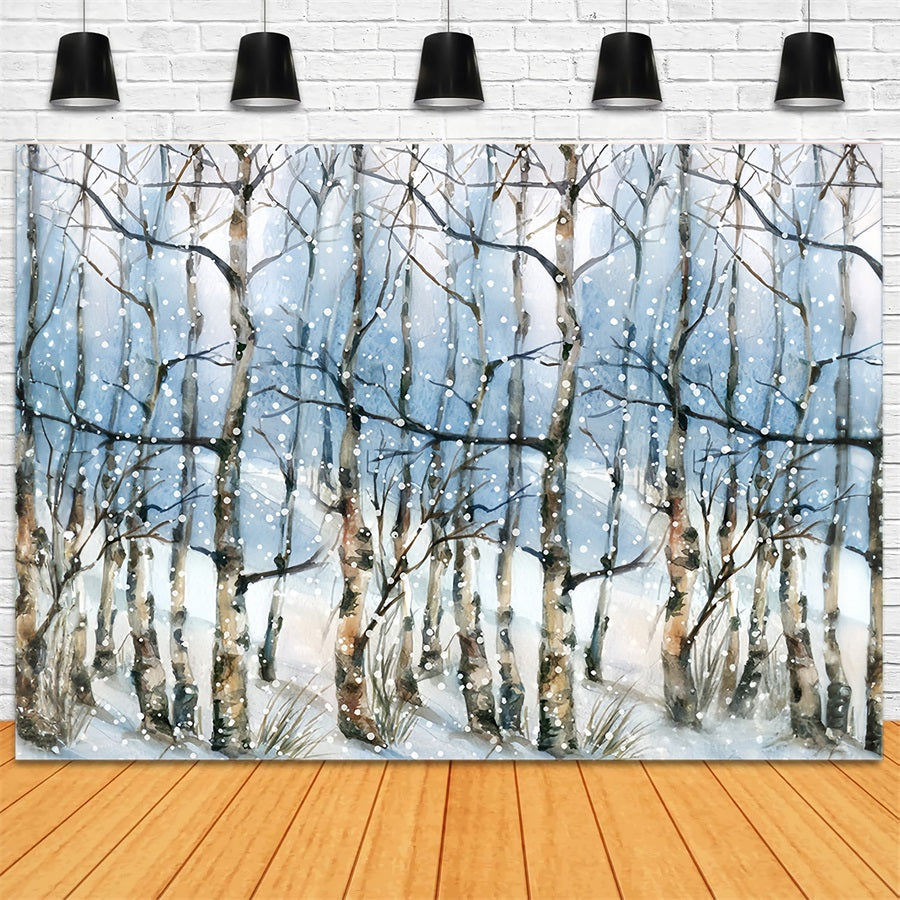 Winter Forest Backdrop Snowy Trees Wonderland Forest Backdrop UK MRR10-35