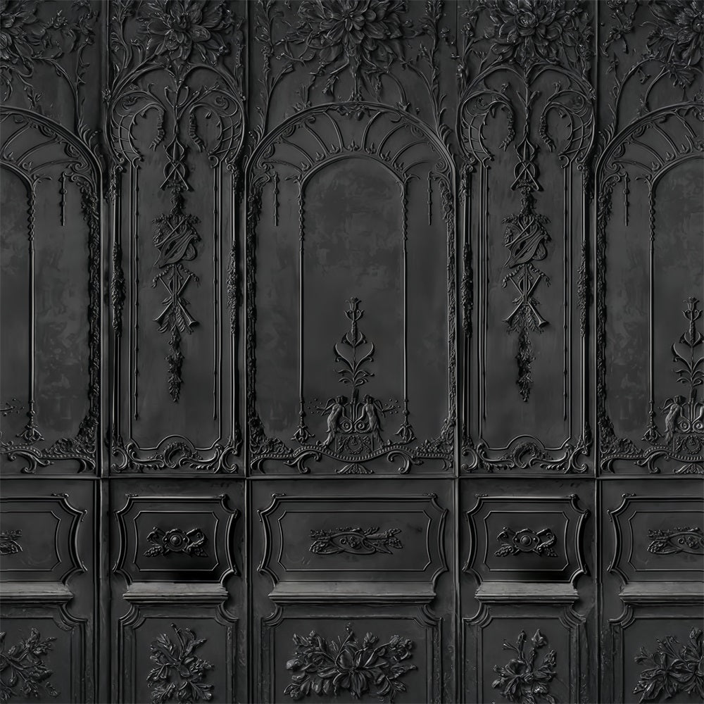 Vintage Backdrop Black Ornate Vintage Wall Retro Wall Backdrop UK MRR10-38