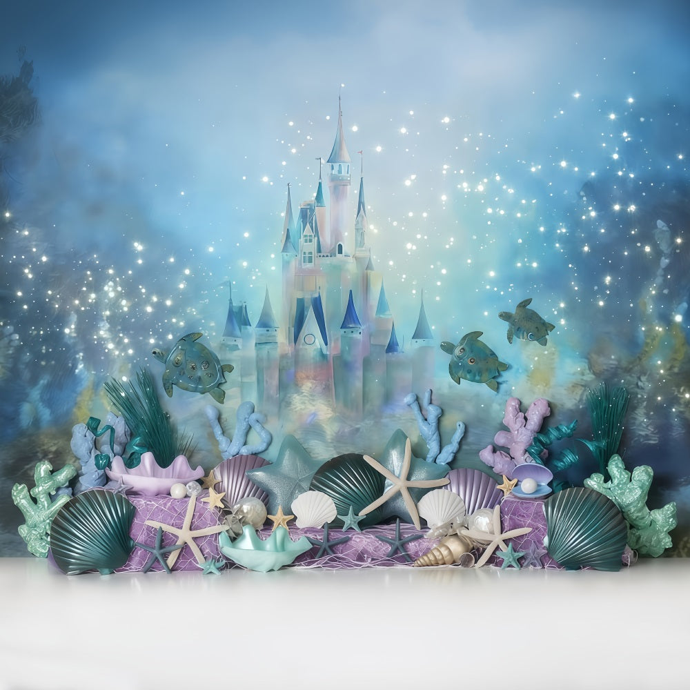 Castle Backdrop Underwater Castle Corals Children Backdrops UK MRR10-49