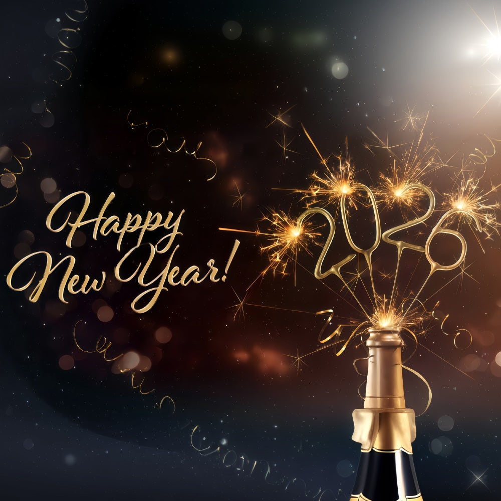 2026 New Year Backdrop Sparkling Champagne Burst Celebration New Years Eve Backdrop UK MRR10-6